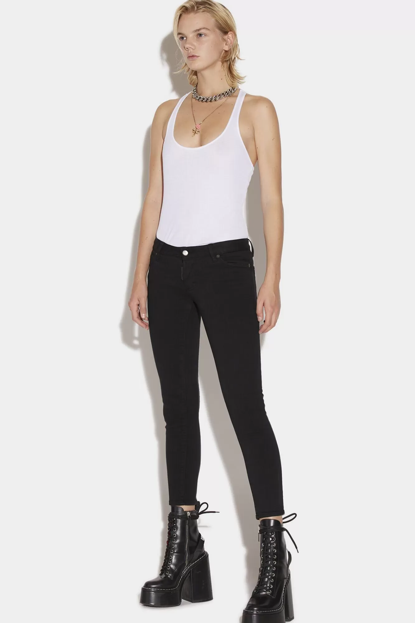 Bull Rtd Super Stretch Jennifer Cropped Jeans<Dsquared2 Clearance