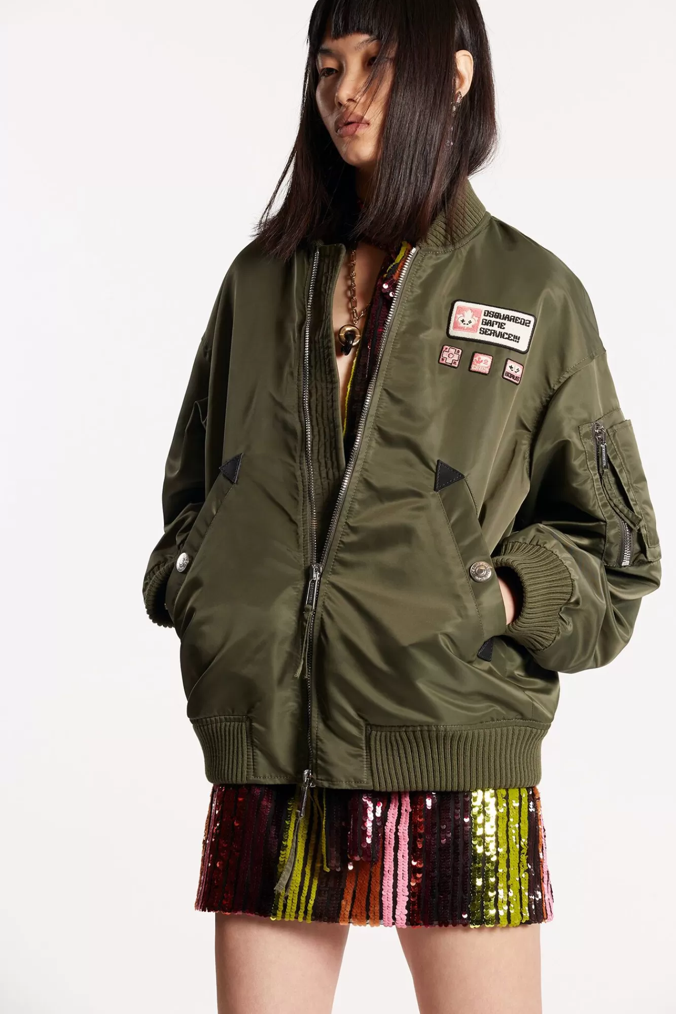 Classic Oversized Bomber Jacket<Dsquared2 Shop