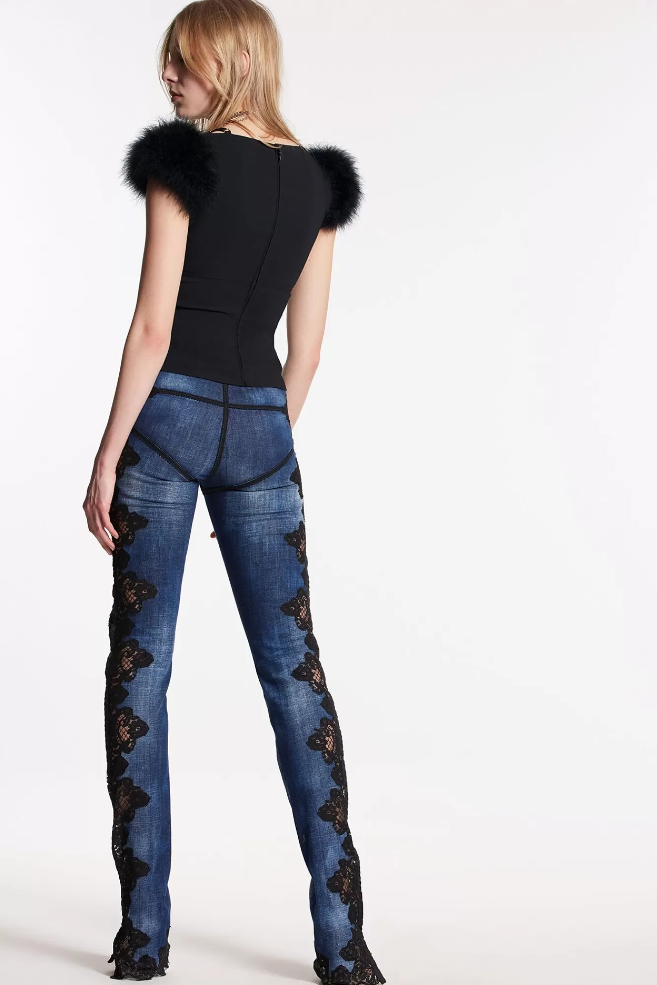 Cloudy Wash Lace Trim Sharpei Jeans<Dsquared2 Store