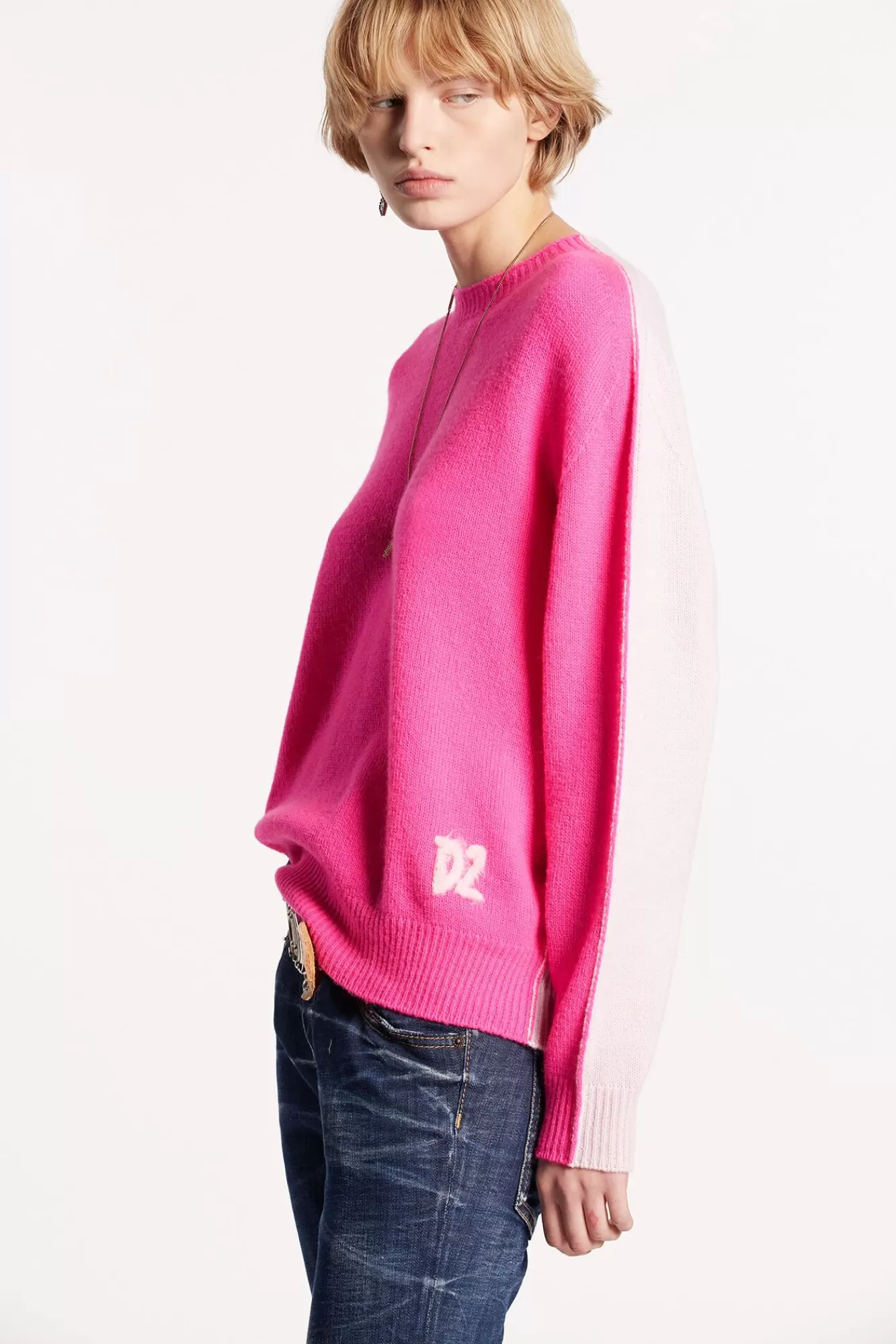 Contrast Color Crewneck Knit<Dsquared2 Discount