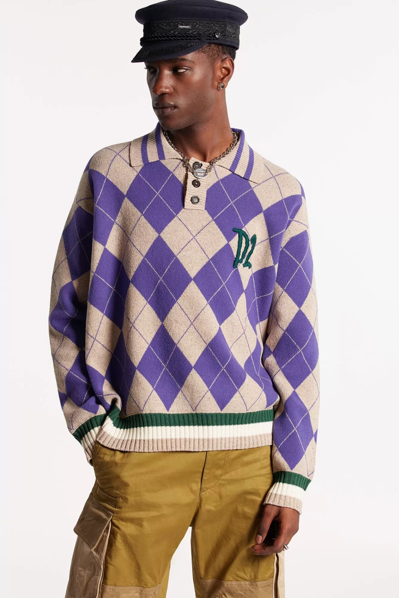 D2 Argyle Polo Knit<Dsquared2 Cheap