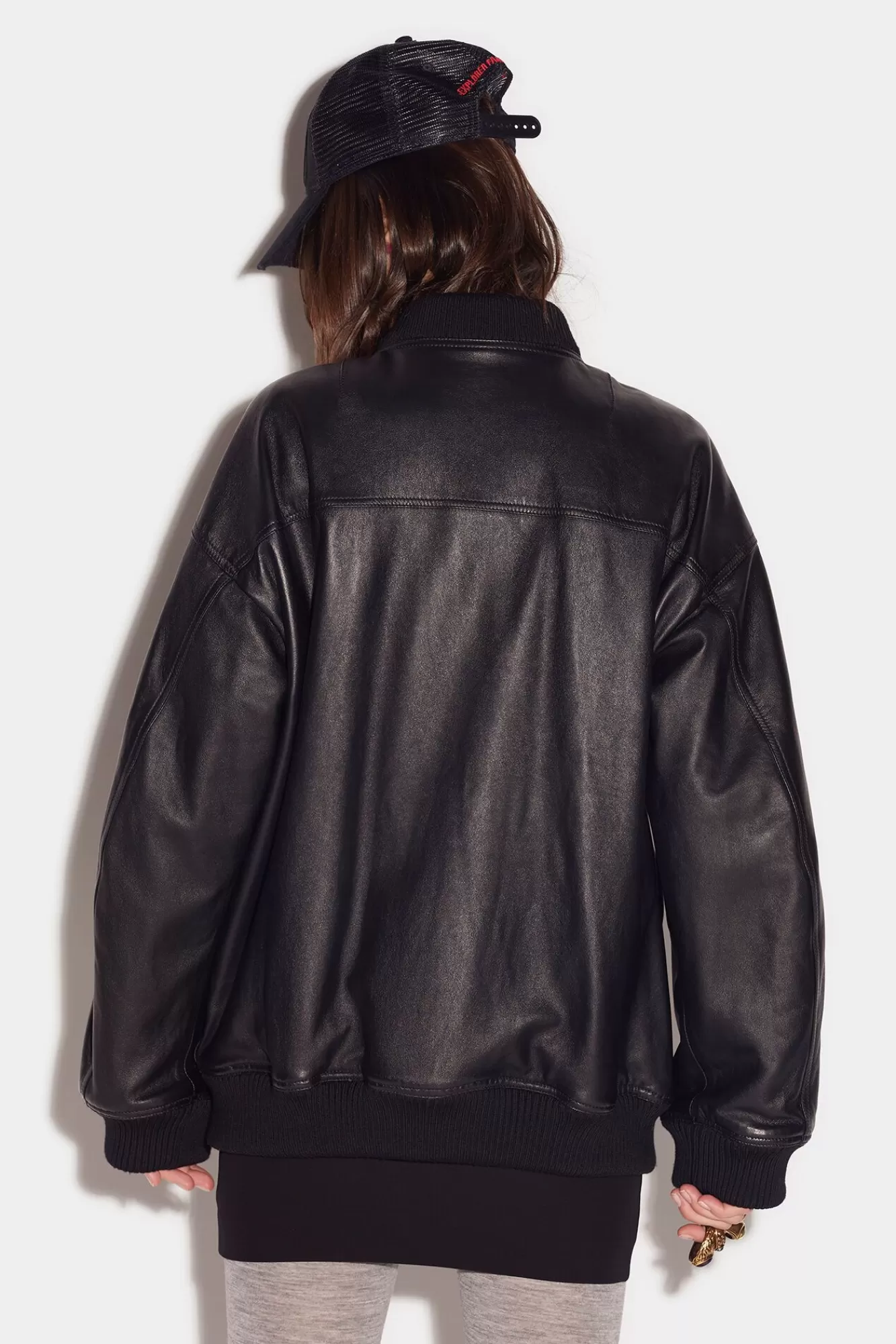 D2 Leather Zipped Bomber<Dsquared2 Store