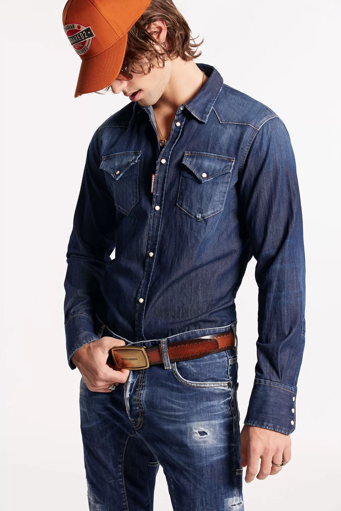 Dark Classic Wash Western Shirt<Dsquared2 Outlet