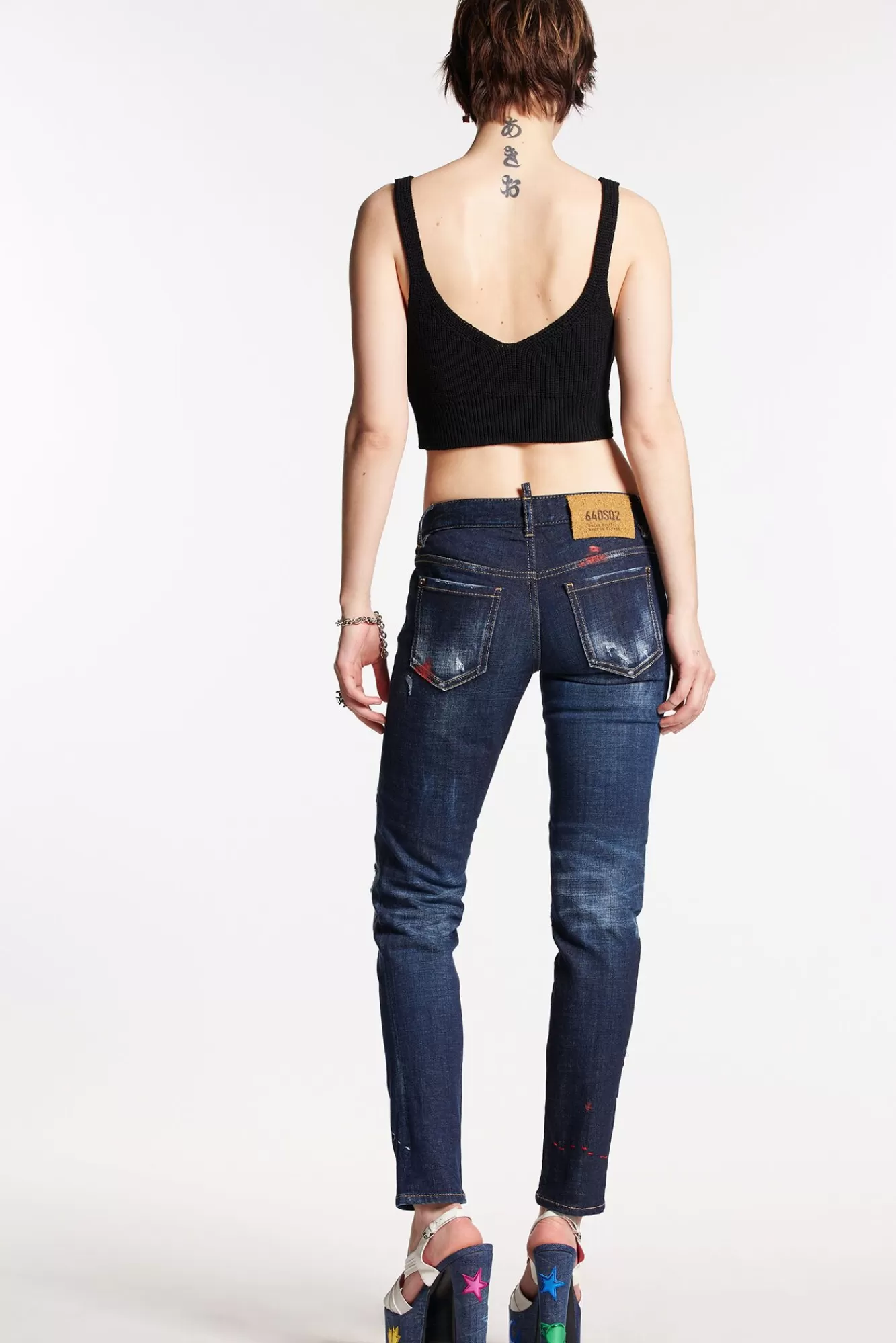 Dark Monster Maze Wash Medium Waist Skinny Jeans<Dsquared2 Online