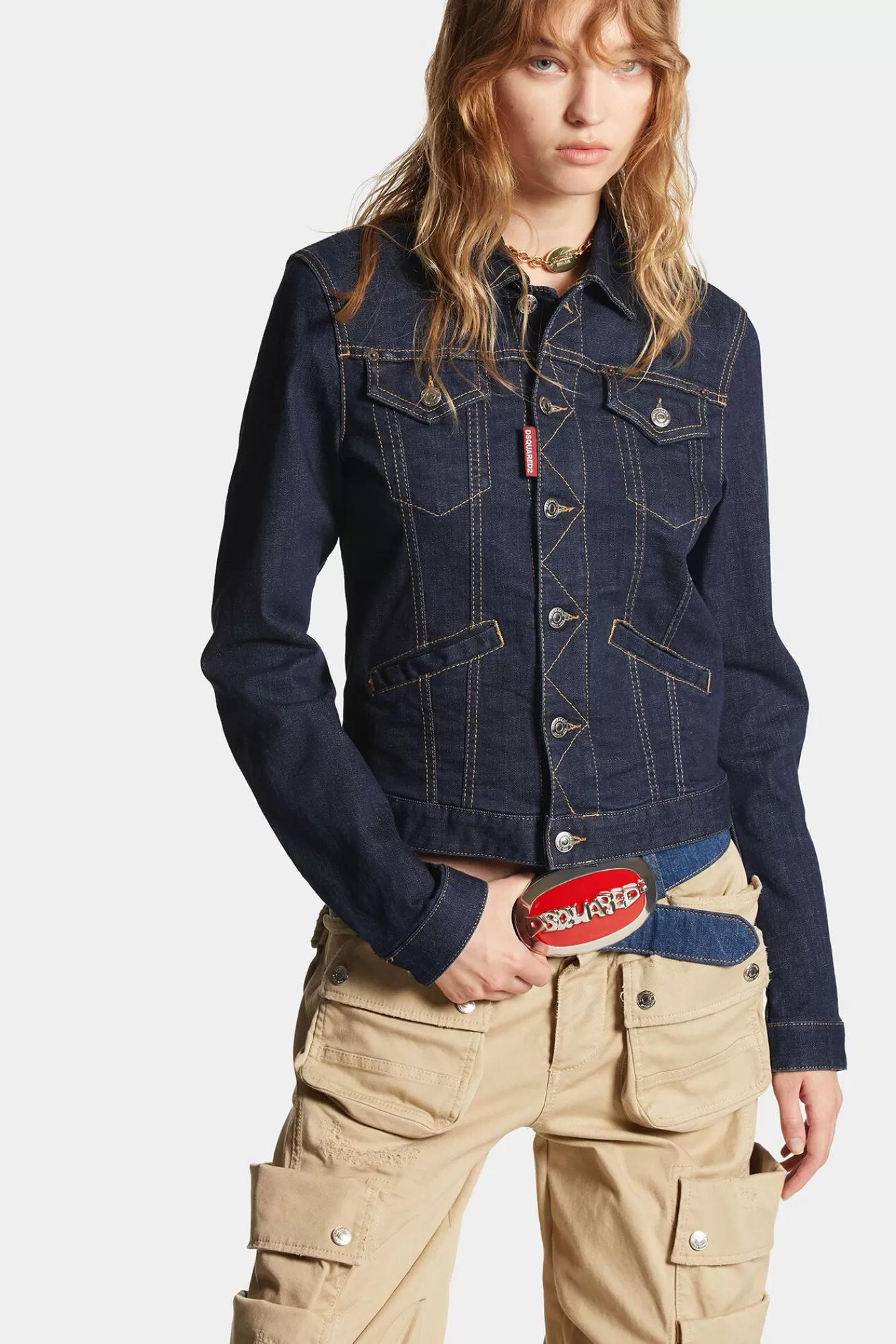 Dark Rinse Wash Boyfriend Jean Jacket<Dsquared2 Cheap