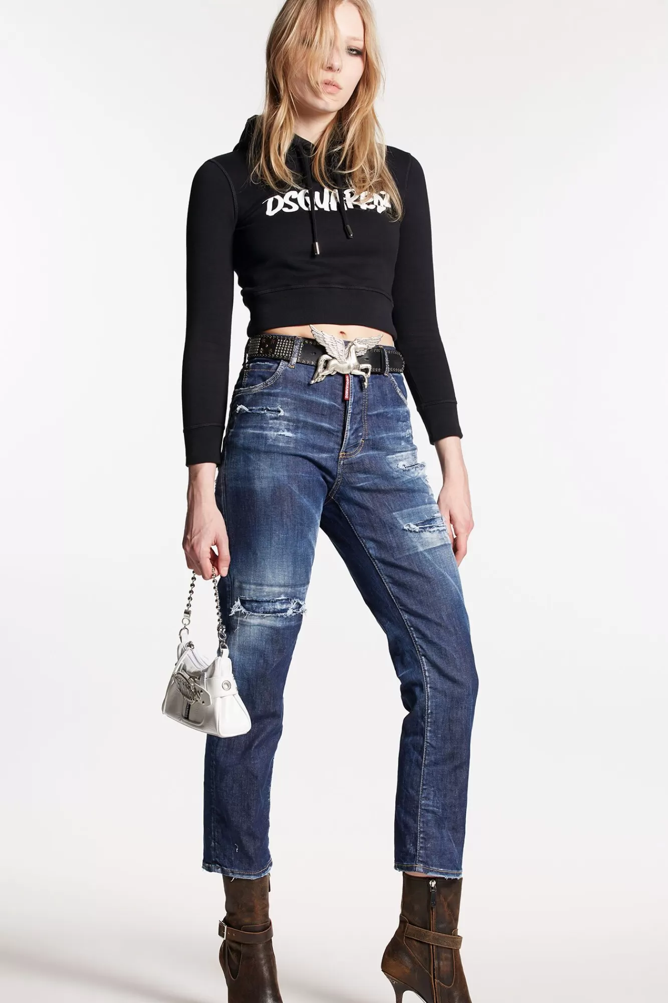 Dark Ripped Wash Boston Jeans<Dsquared2 Sale