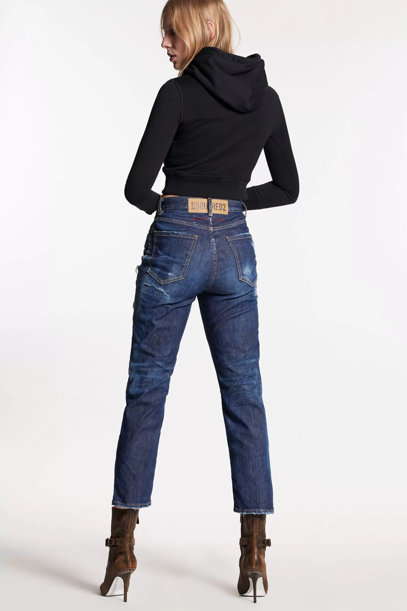 Dark Ripped Wash Boston Jeans<Dsquared2 Sale