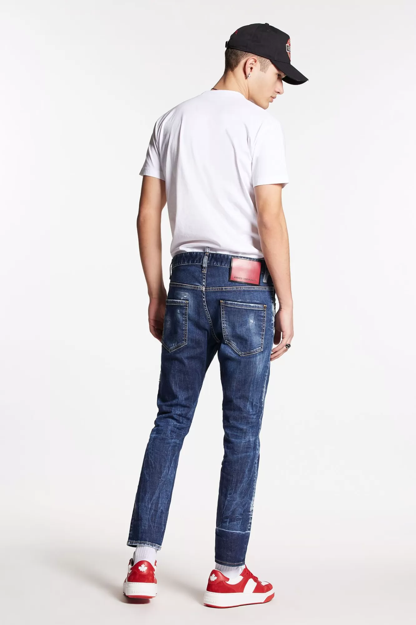 Dark Scar Wash Skater Jeans<Dsquared2 Outlet