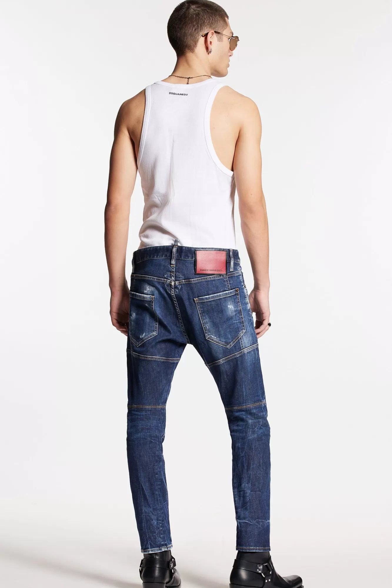 Dark Scar Wash Tidy Biker Jeans<Dsquared2 Outlet