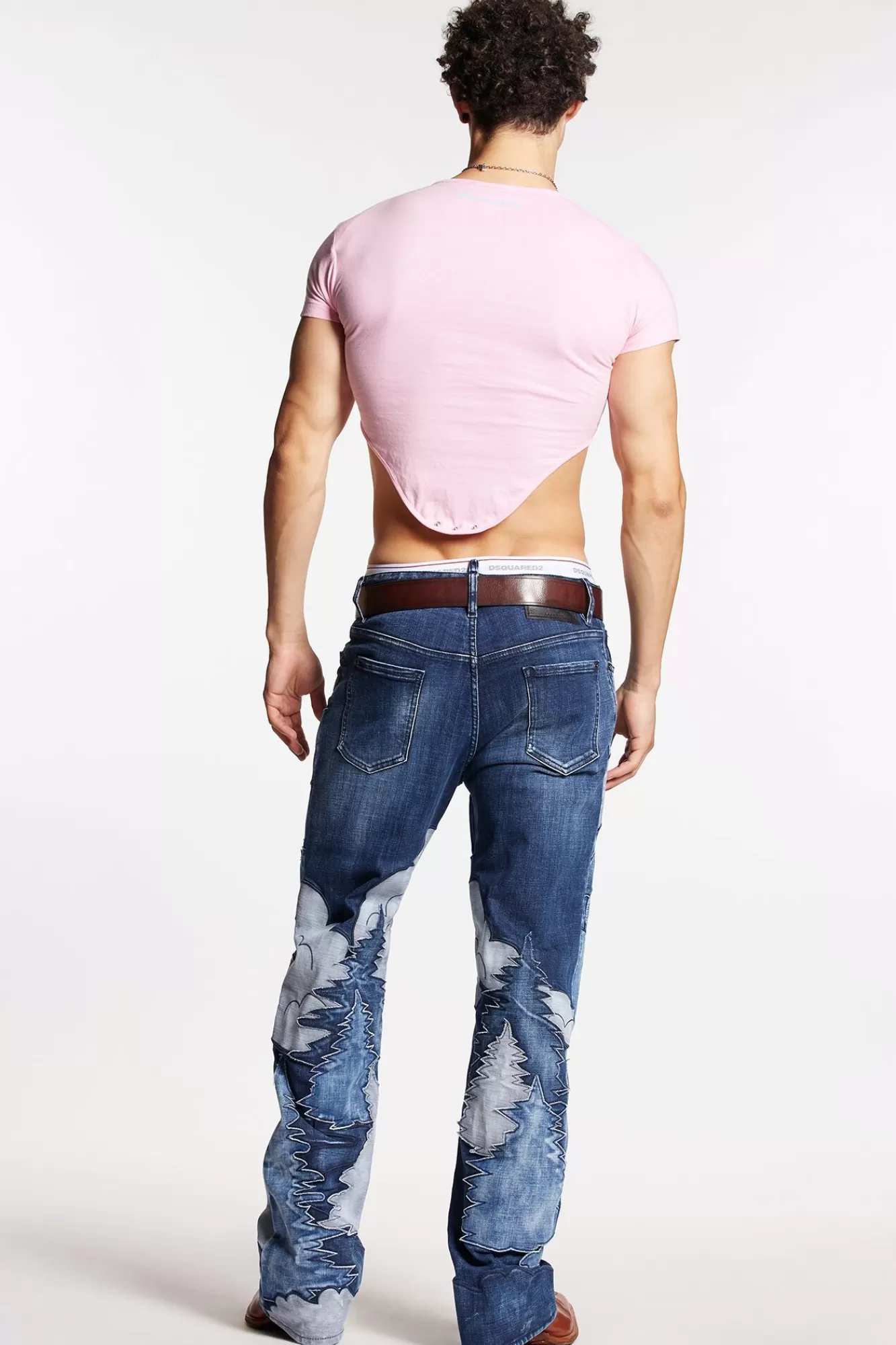 Deer Patchwork Wash Roadie Jeans<Dsquared2 Hot