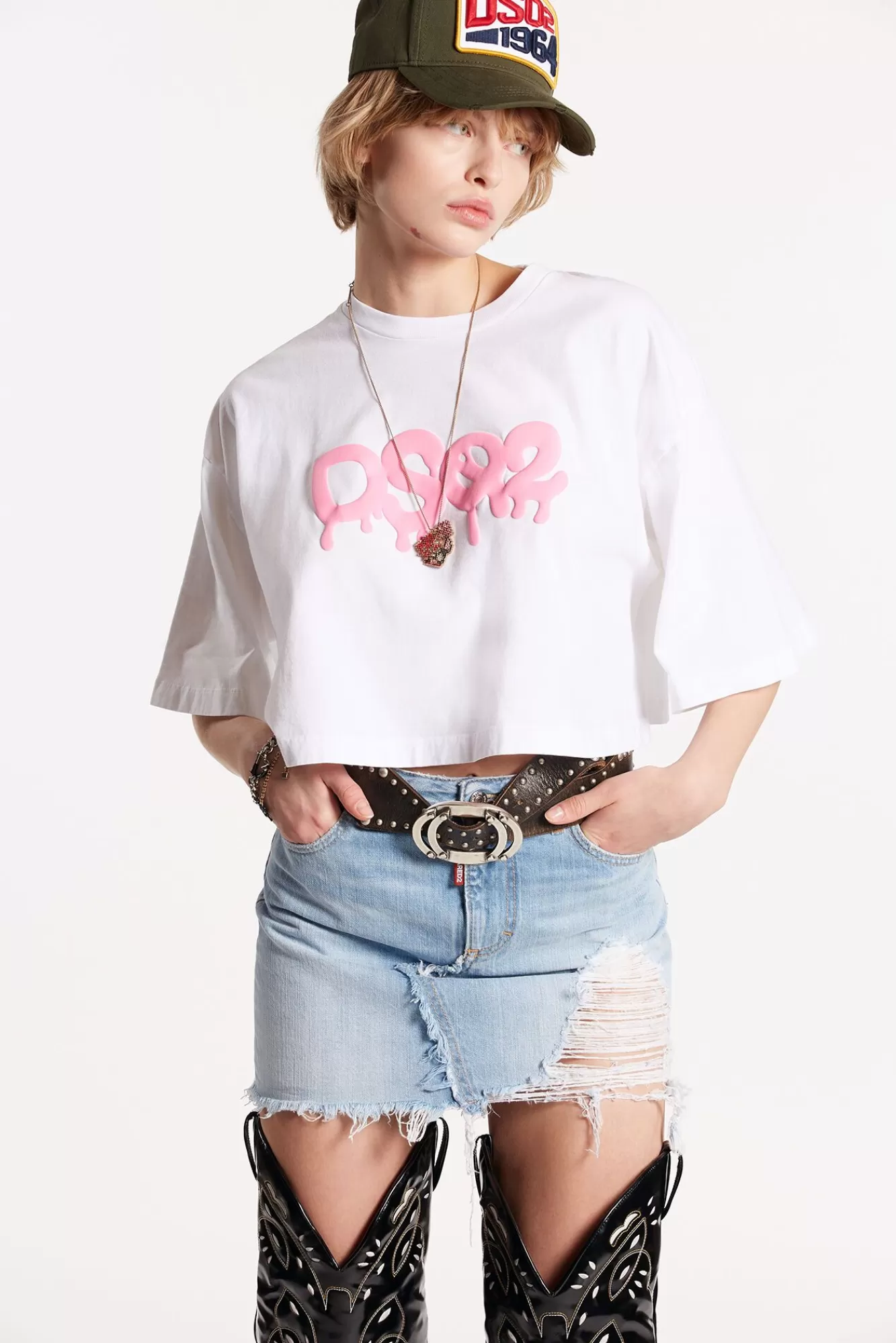 Dsq2 Oversize Cropped T-Shirt<Dsquared2 Fashion