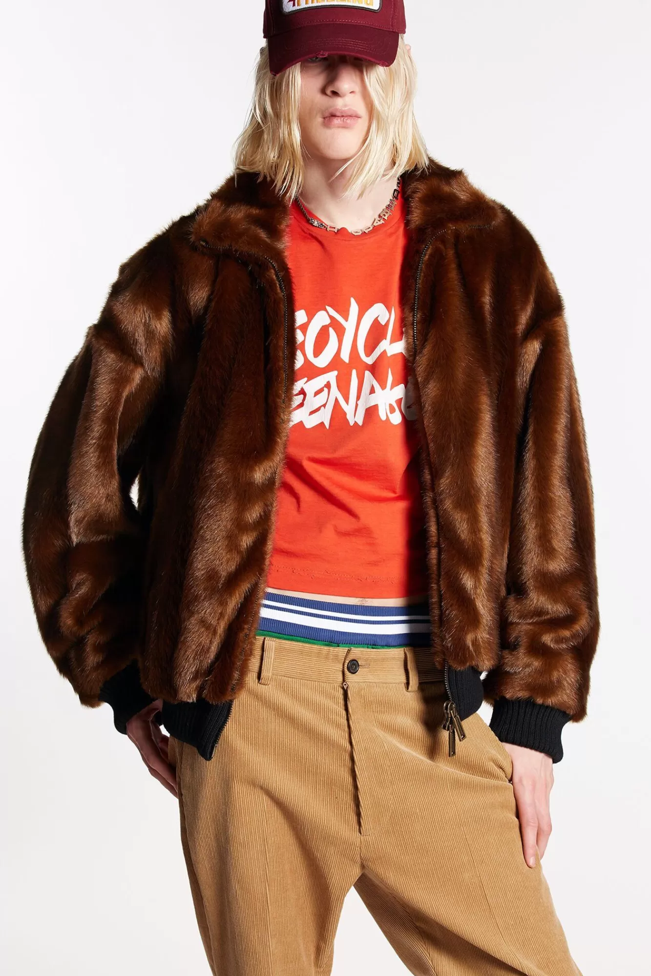 Faux Fur Bomber Jacket<Dsquared2 Shop