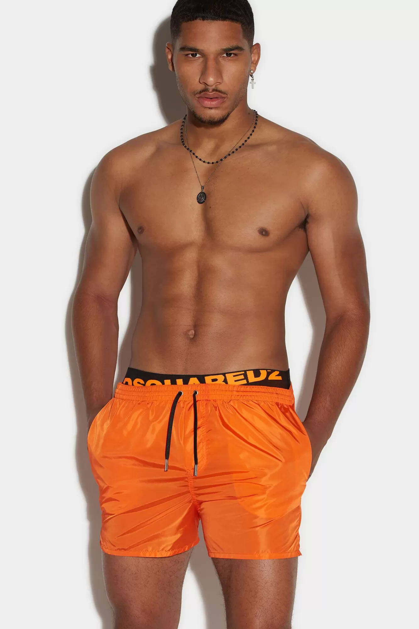 Slanted Logo Boxer Midi<Dsquared2 Fashion