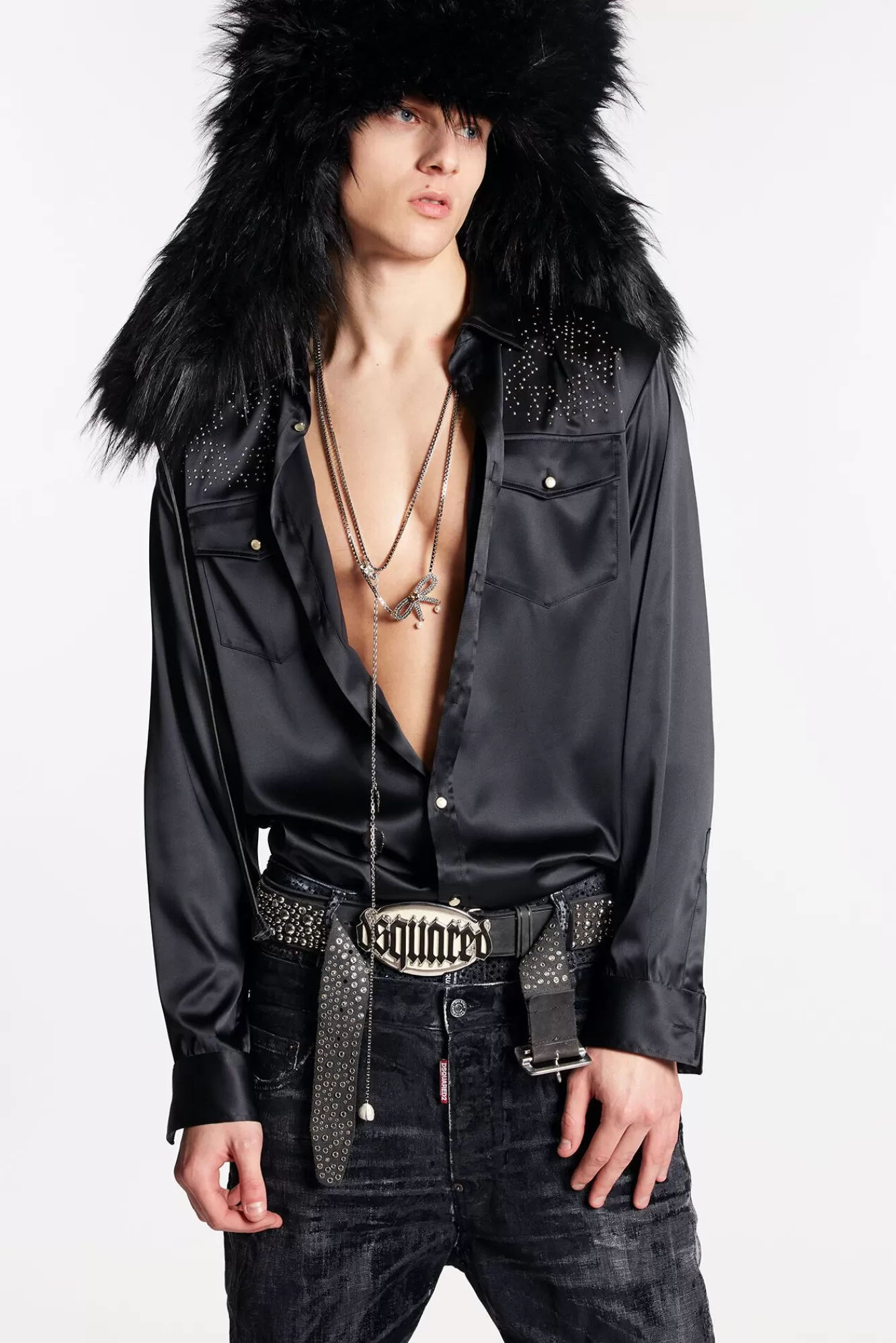 Embellished Satin Shirt<Dsquared2 Store