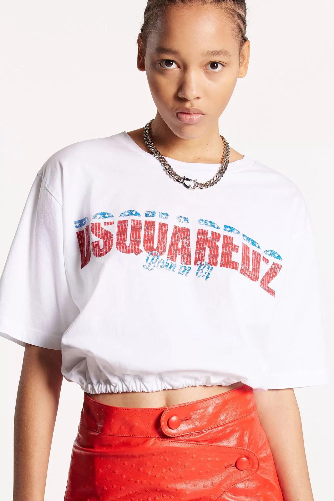 Fade Dyed Gathered Relaxed T-Shirt<Dsquared2 Outlet