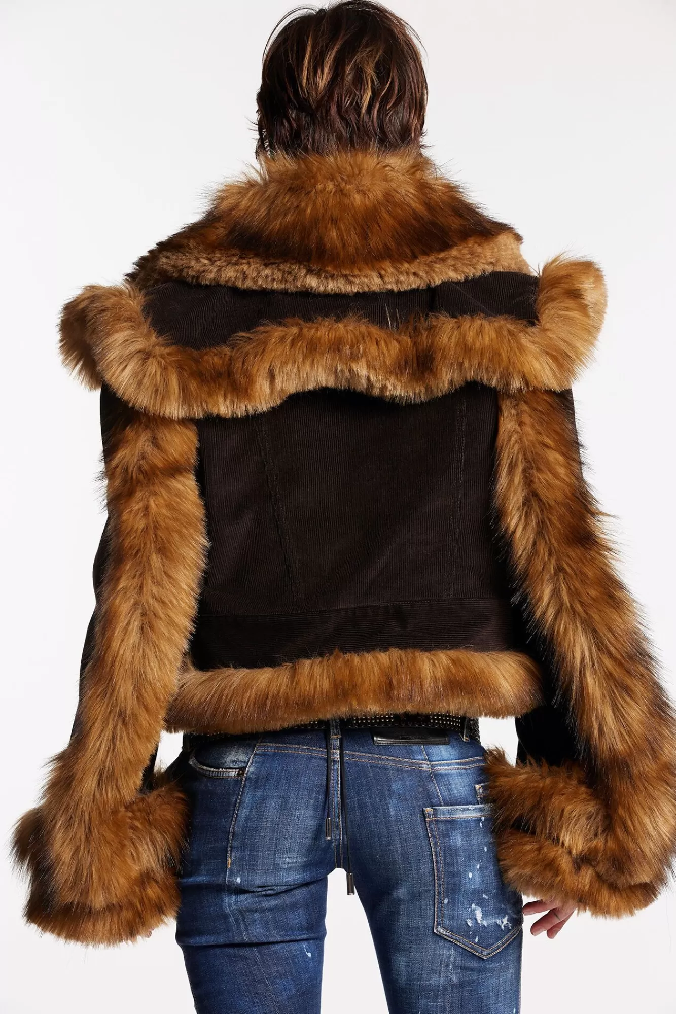 Faux Fur Jean Jacket<Dsquared2 New