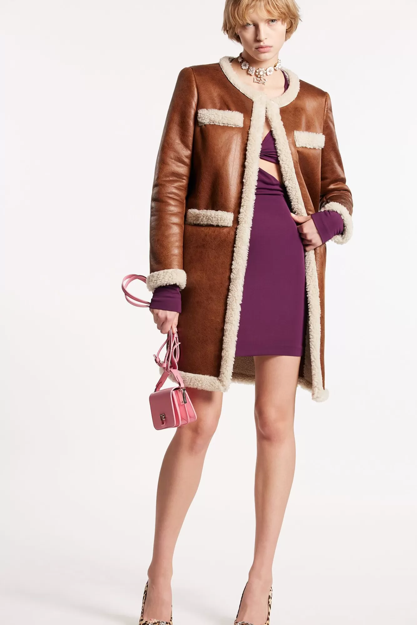 Faux Shearling Coat<Dsquared2 Cheap