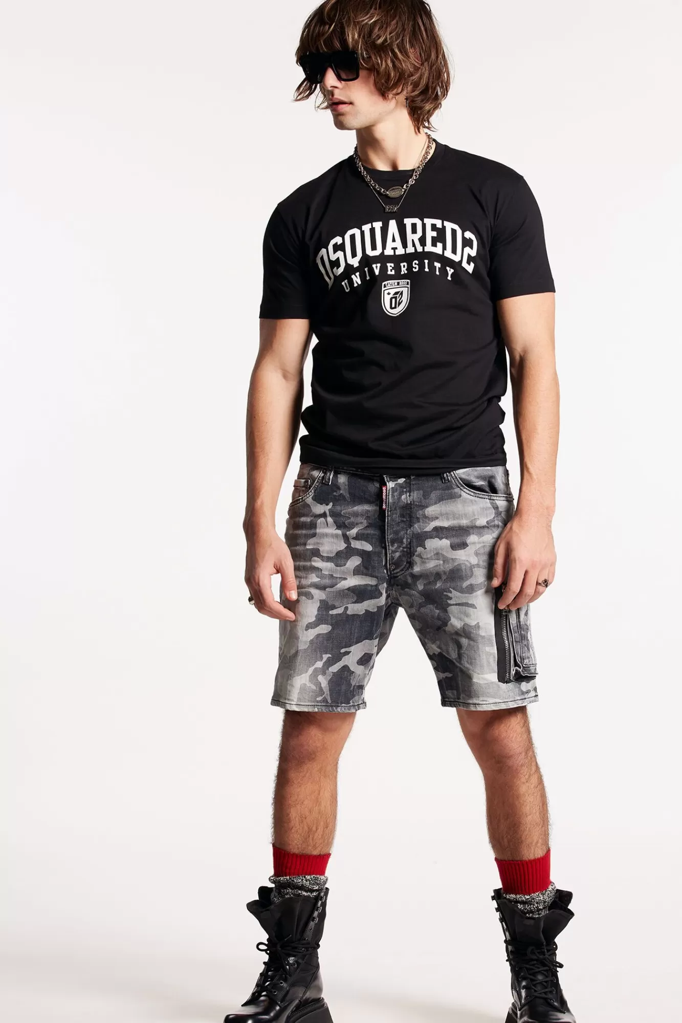 Grey Camo Wash Marine Shorts<Dsquared2 Shop