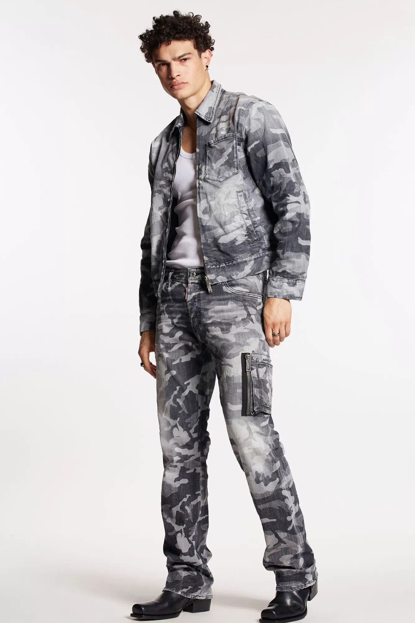 Grey Camo Wash Roadie Jeans<Dsquared2 Clearance