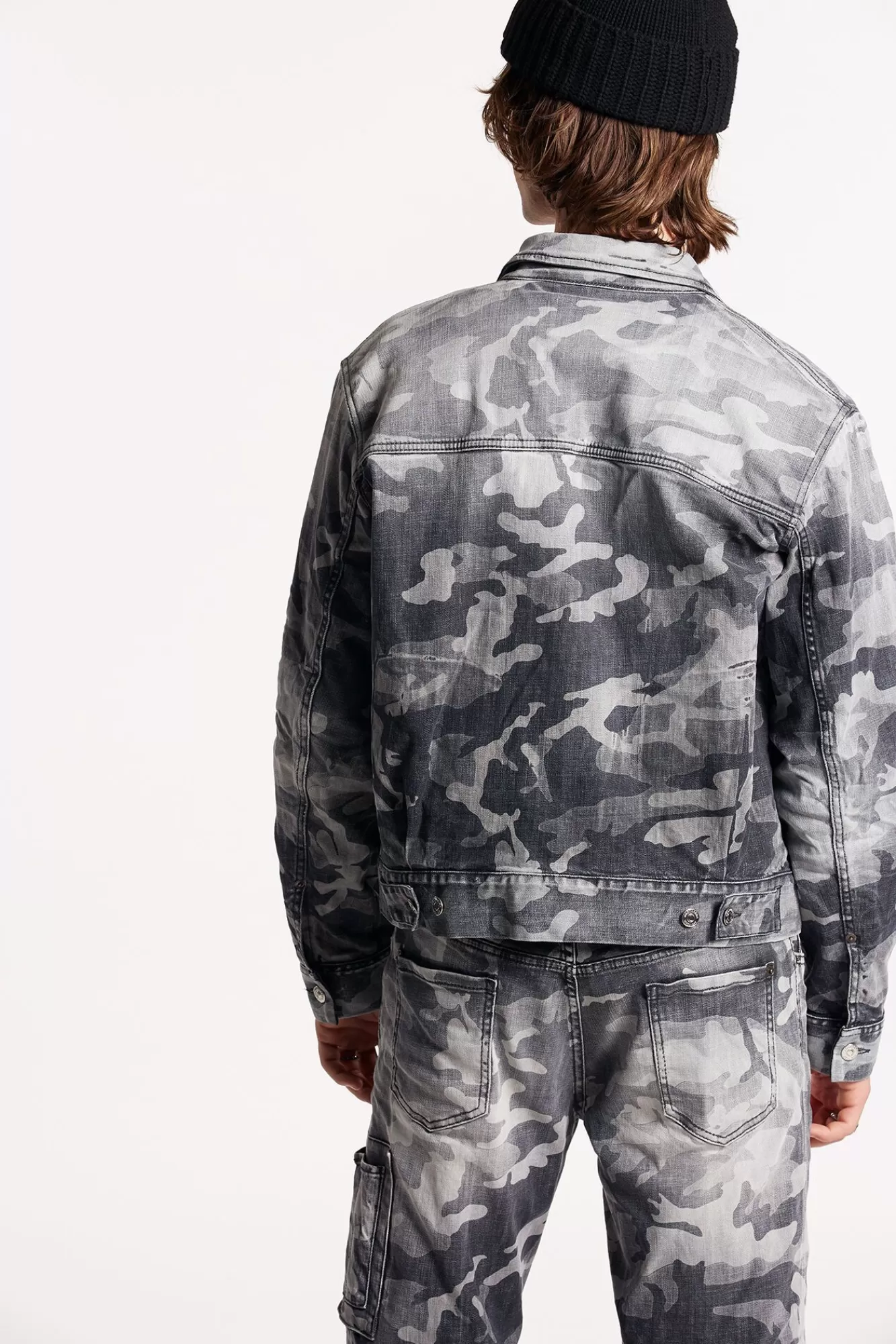 Grey Camo Wash Workwear Jean Jacket<Dsquared2 Hot