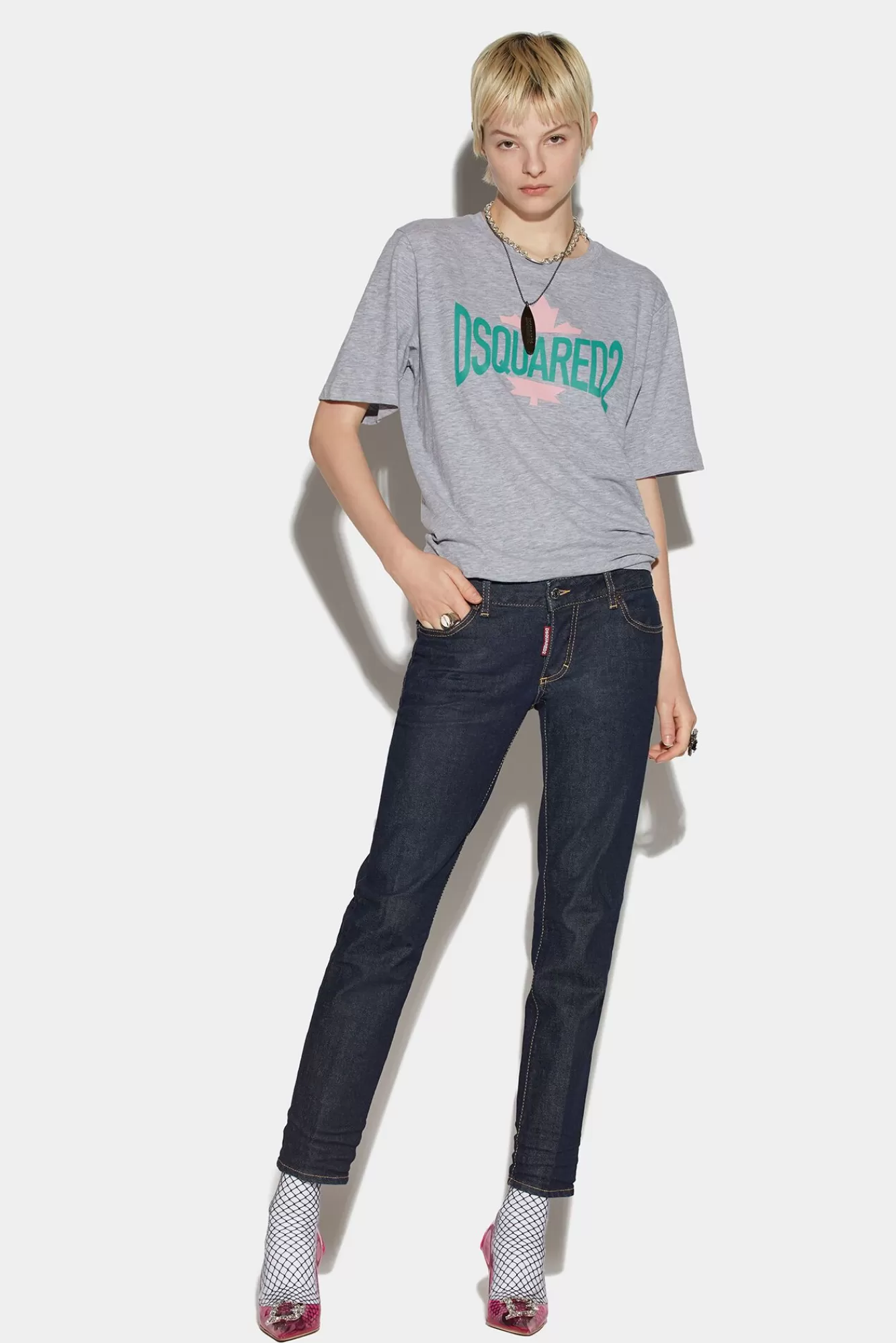 Icon Dark Wash Jennifer Cropped Jeans<Dsquared2 Sale