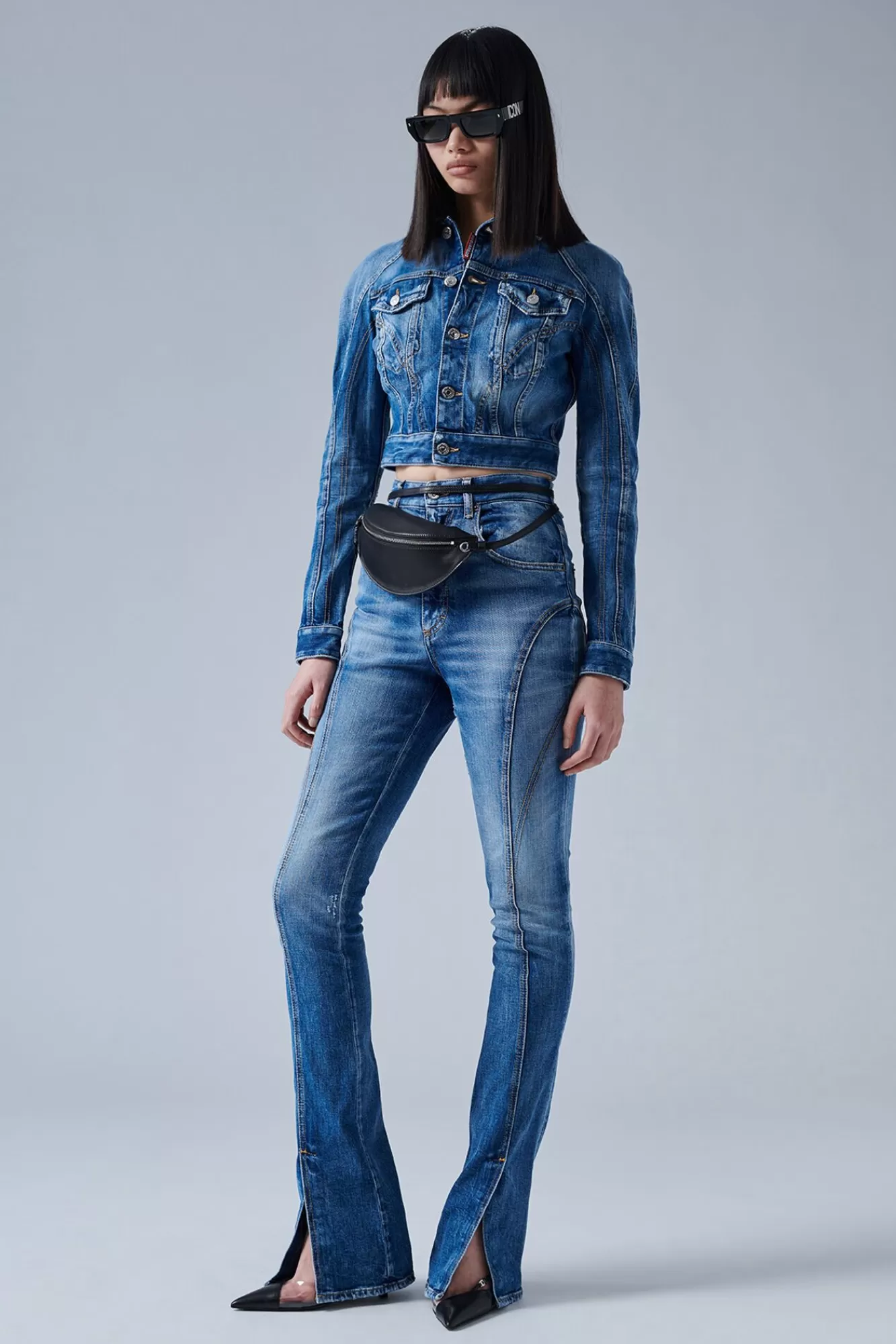 Icon Medium Wash High Waist Trumpet Jeans<Dsquared2 Fashion