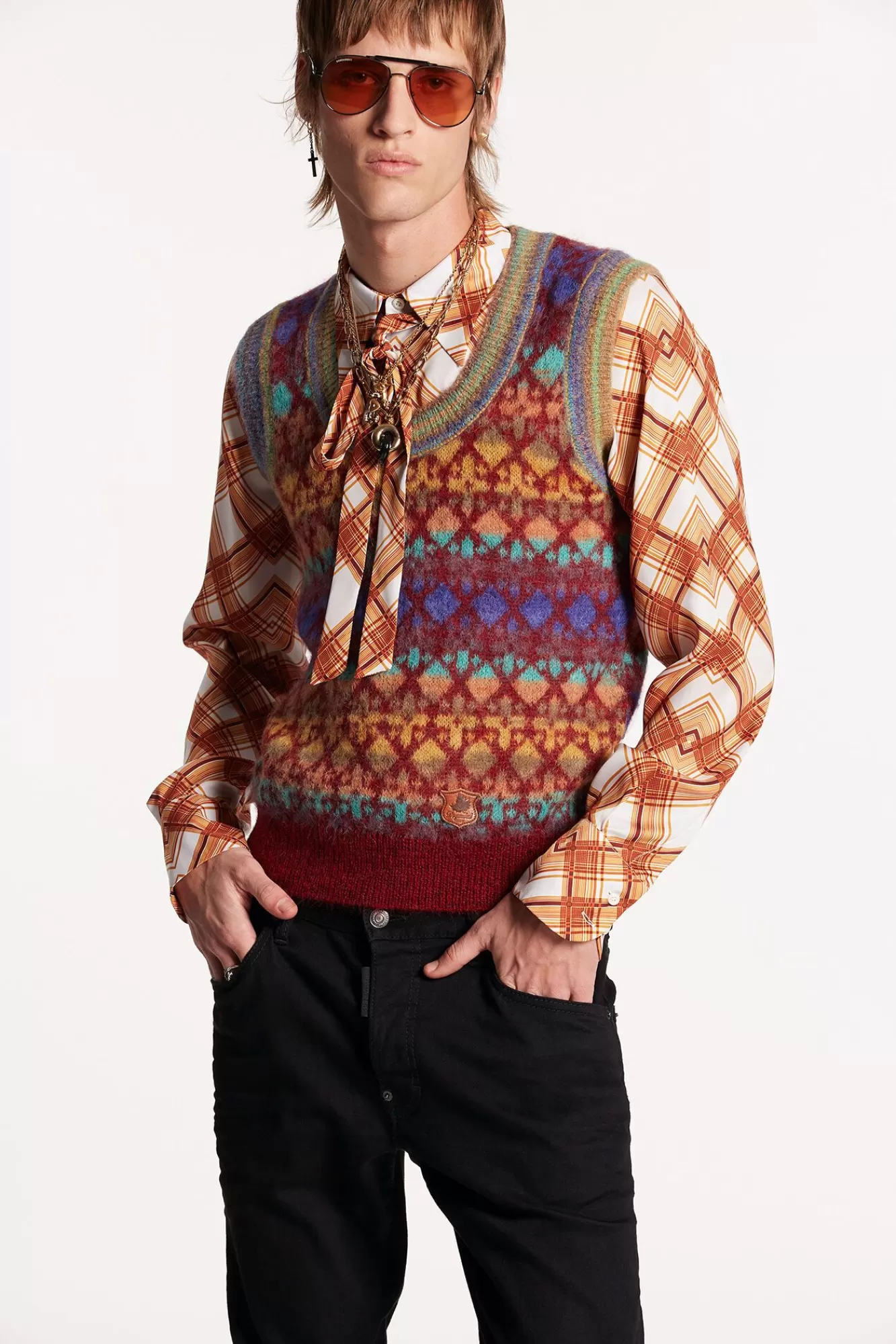 Jacquard Vest Knit<Dsquared2 Cheap