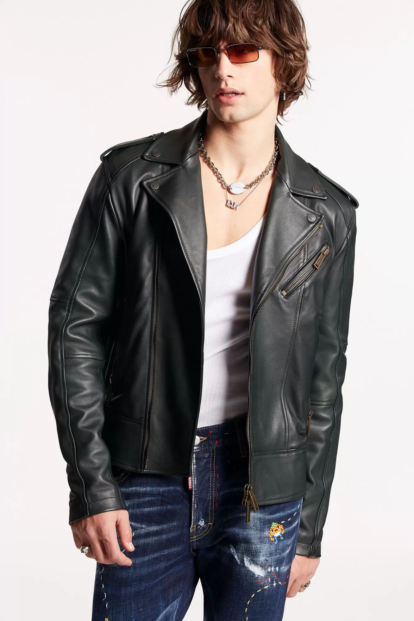 Kiodo Leather Jacket<Dsquared2 Best Sale