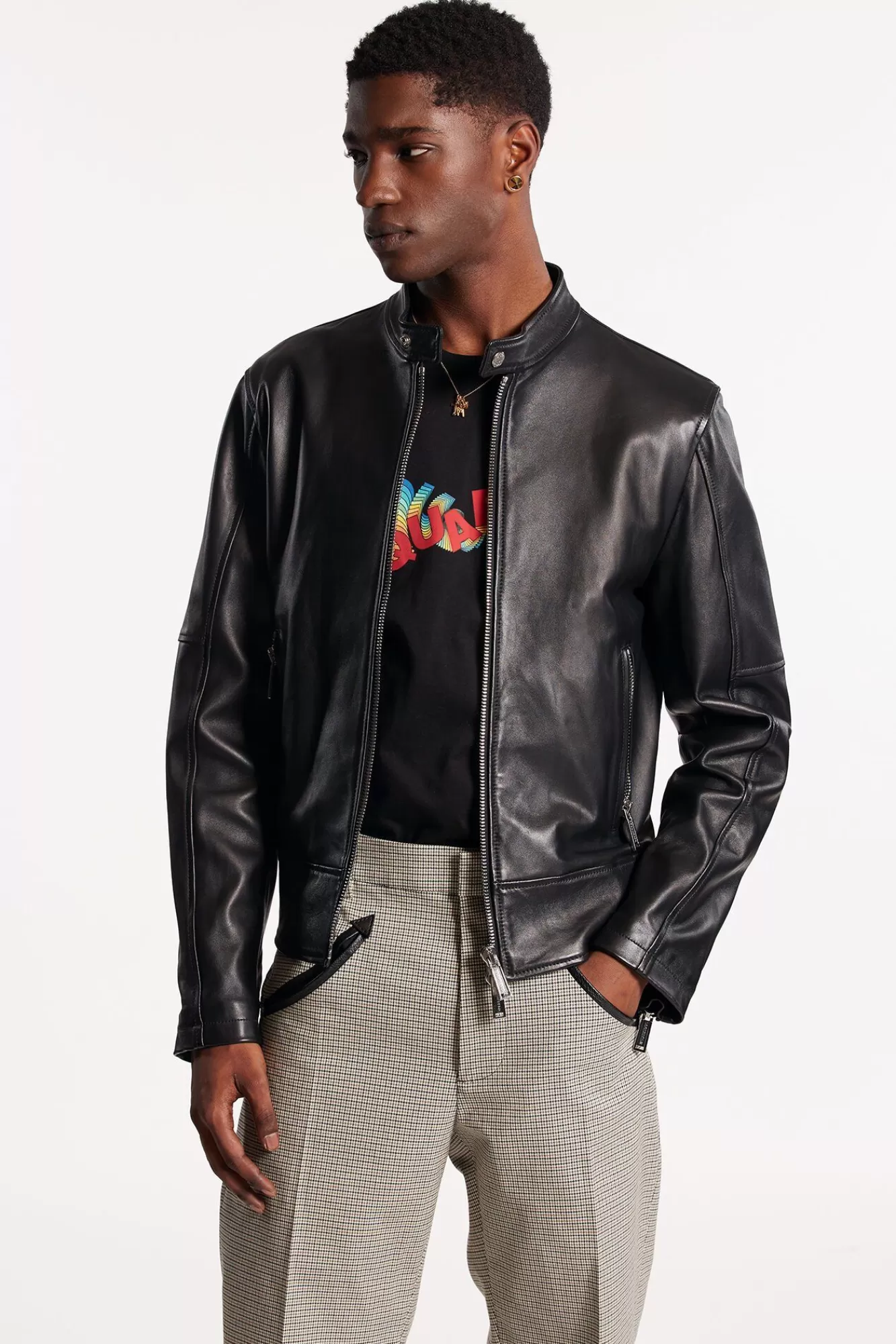 Leather Biker Bomber<Dsquared2 Cheap