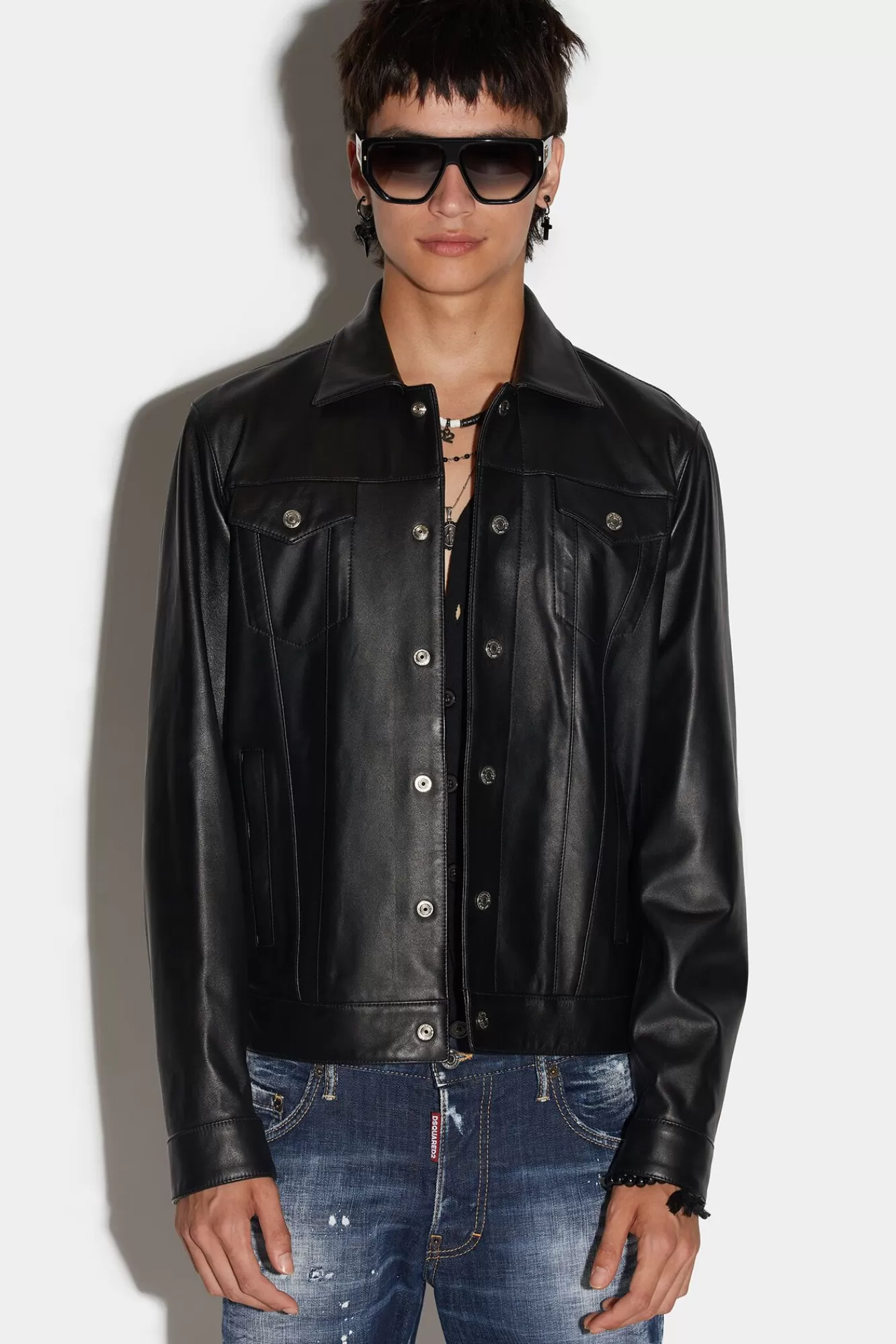 Leather Dan Jean Jacket<Dsquared2 Cheap