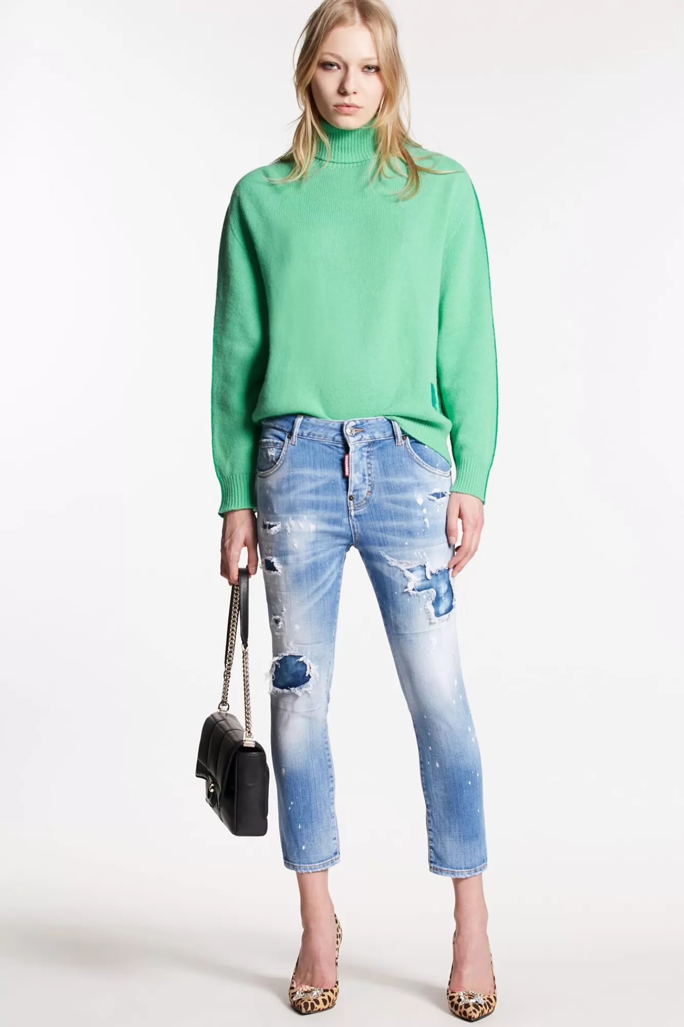 Light Dan'S Ripped Jean Wash Cool Girl Cropped Jeans<Dsquared2 Sale