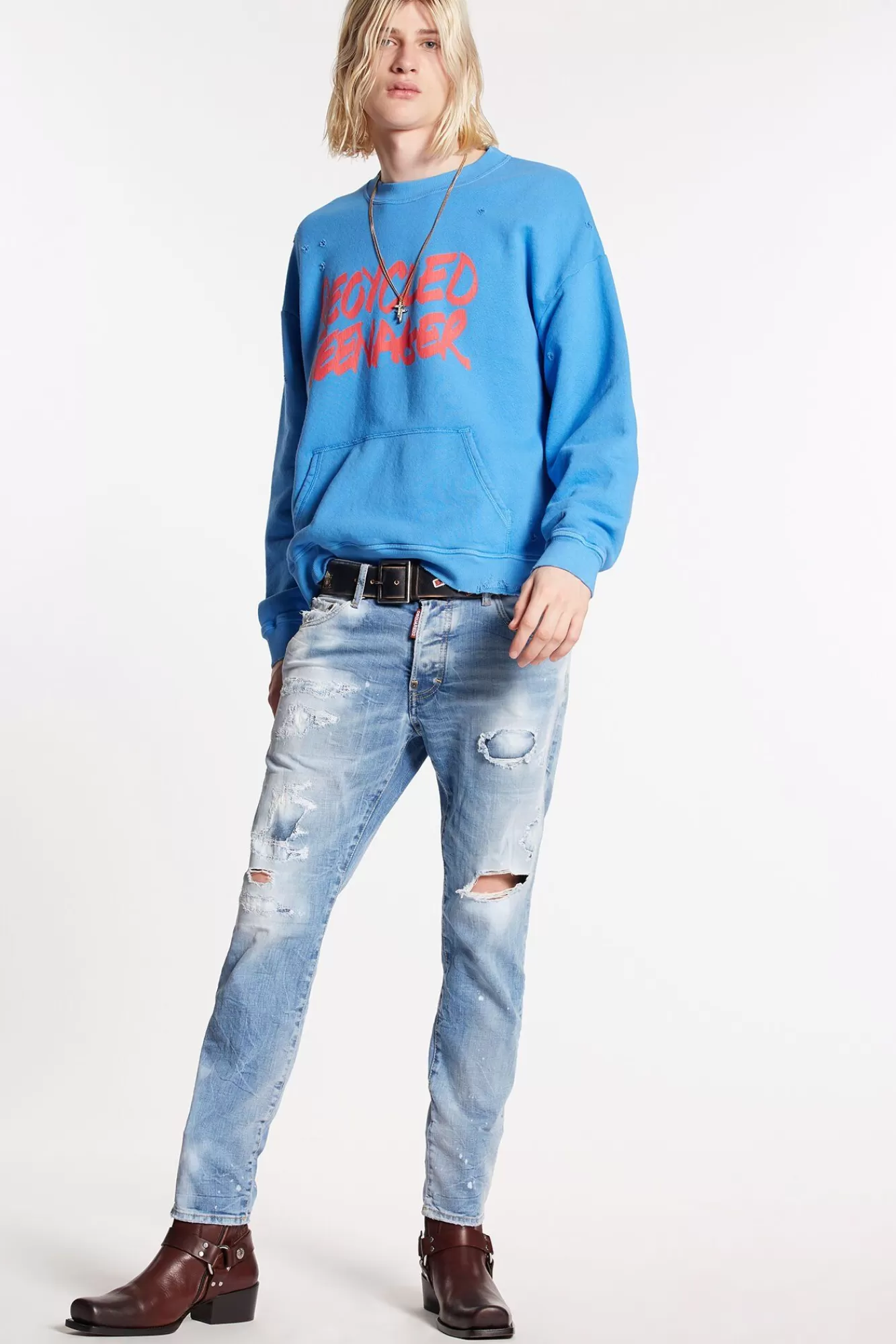 Light Ripped Wash Skater Jeans<Dsquared2 Cheap