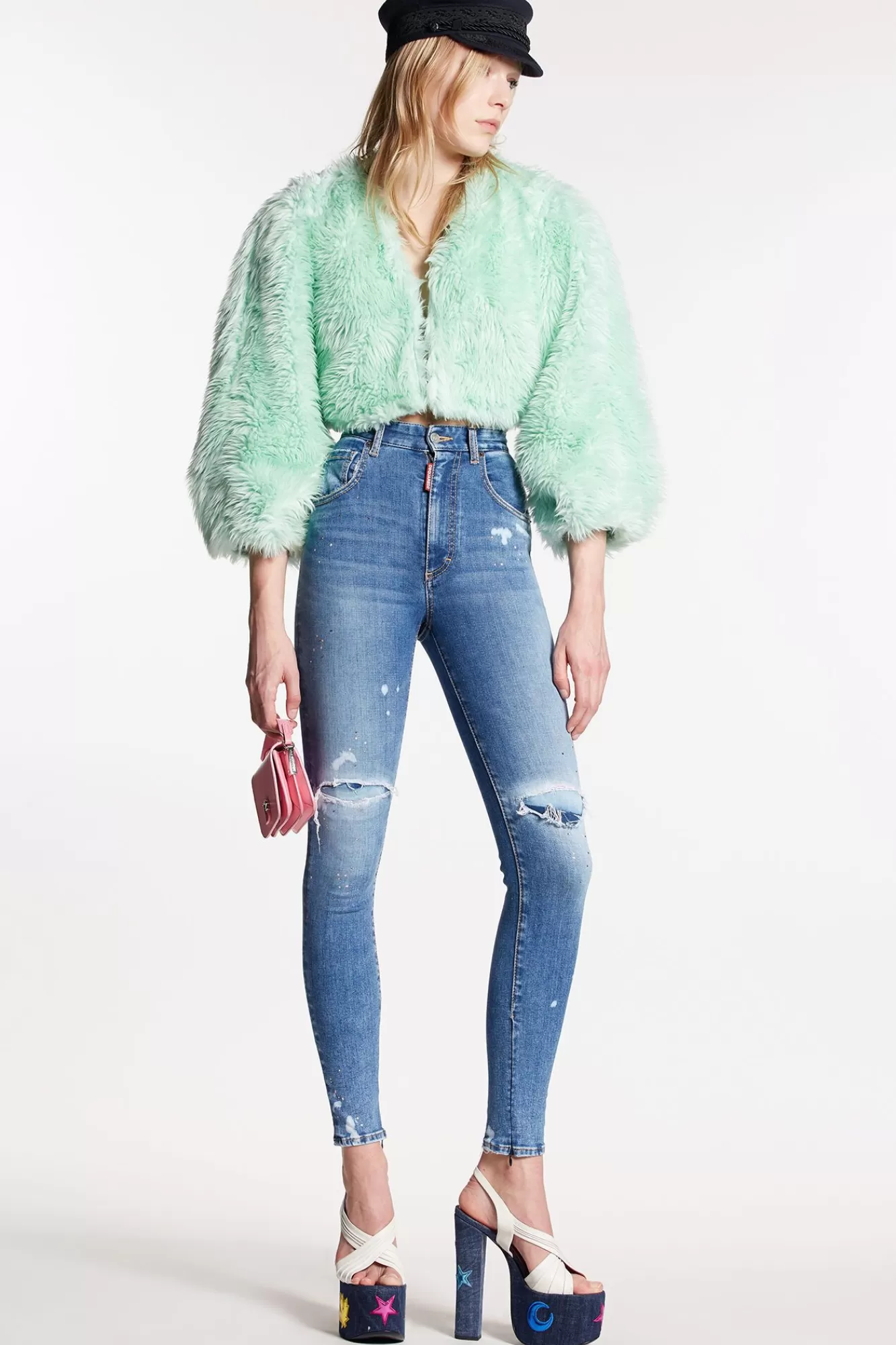 Medium Crystal Peach Wash High Waist Twiggy Jeans<Dsquared2 Fashion