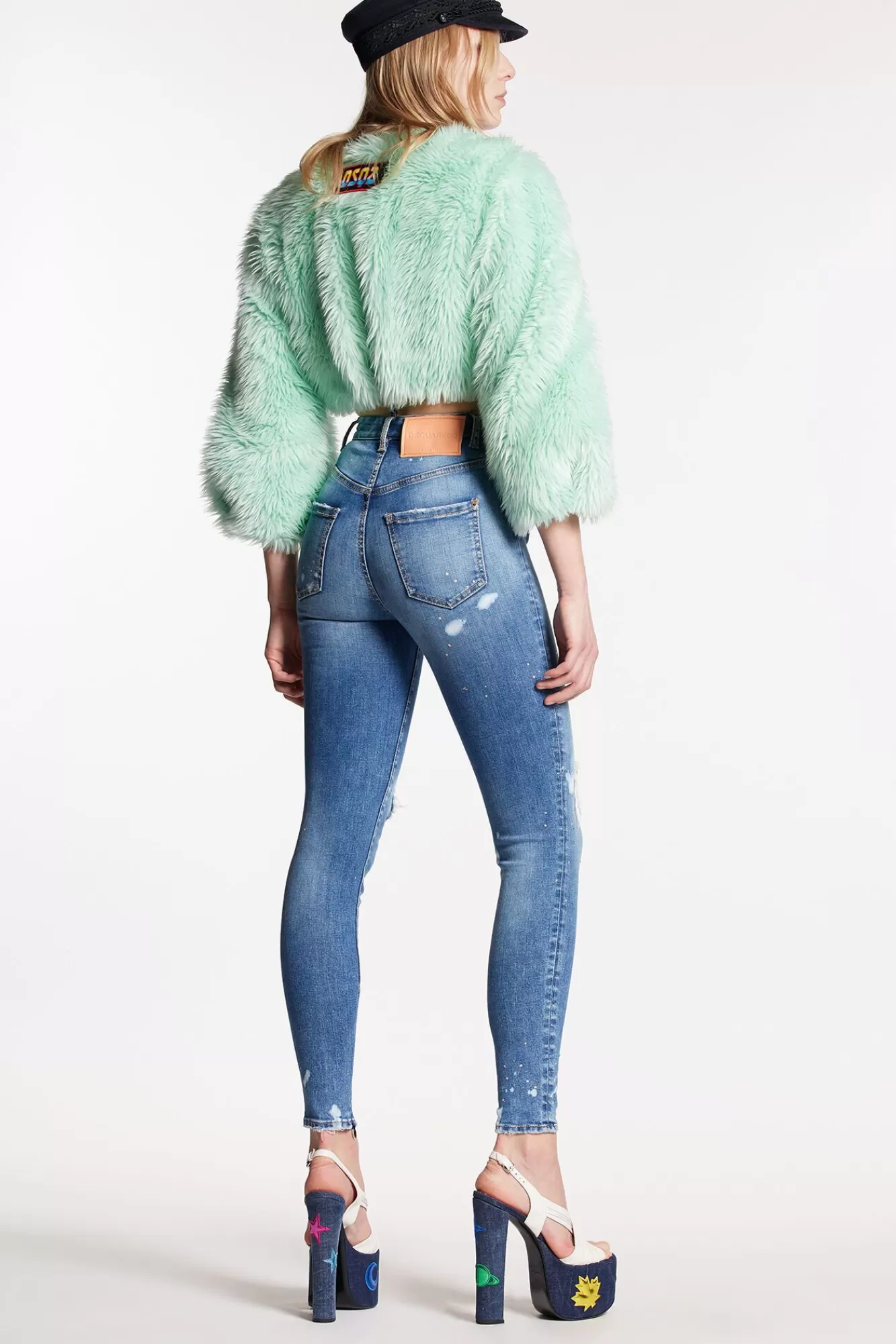 Medium Crystal Peach Wash High Waist Twiggy Jeans<Dsquared2 Fashion