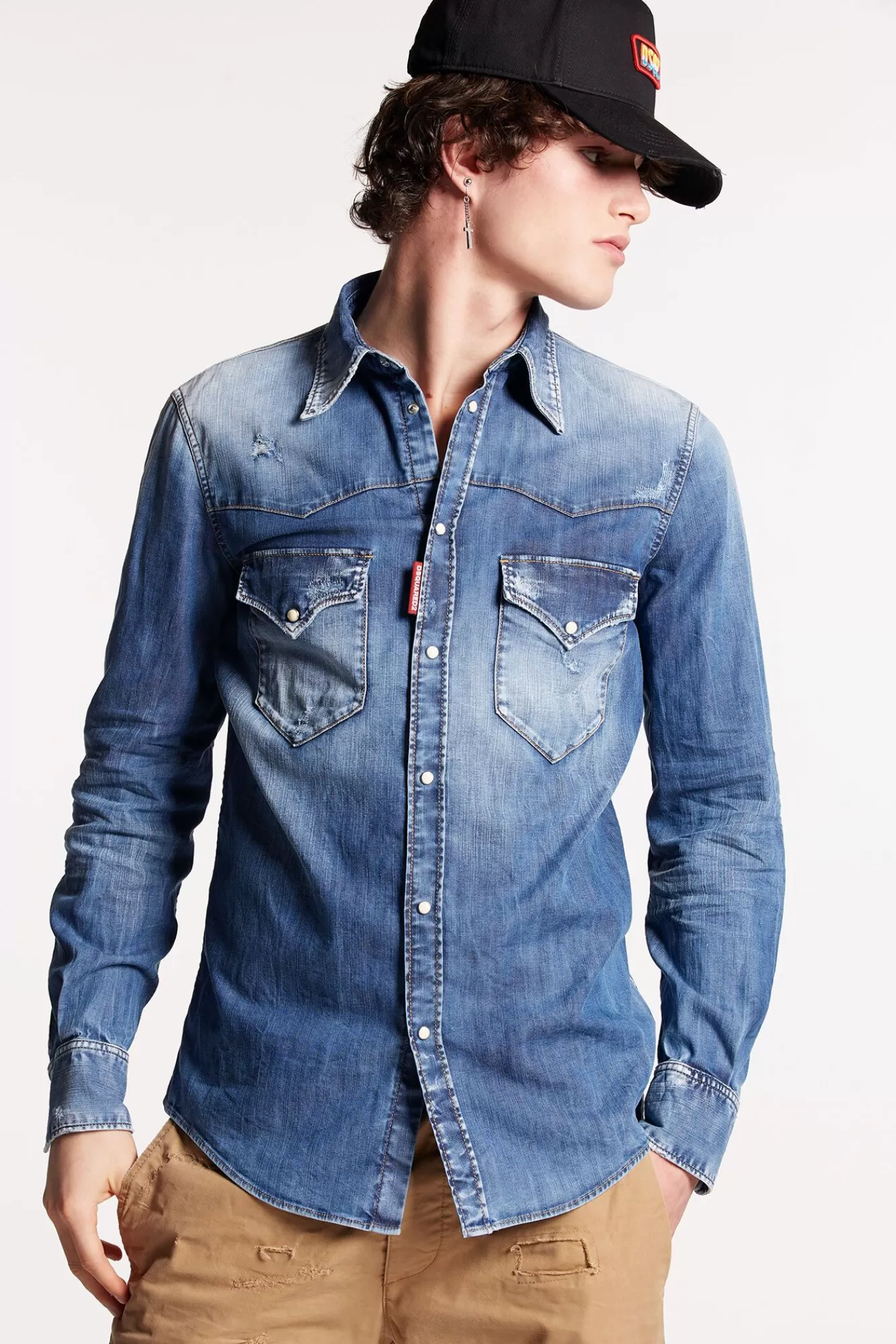 Medium Family Wash Fashion Western Shirt<Dsquared2 Clearance