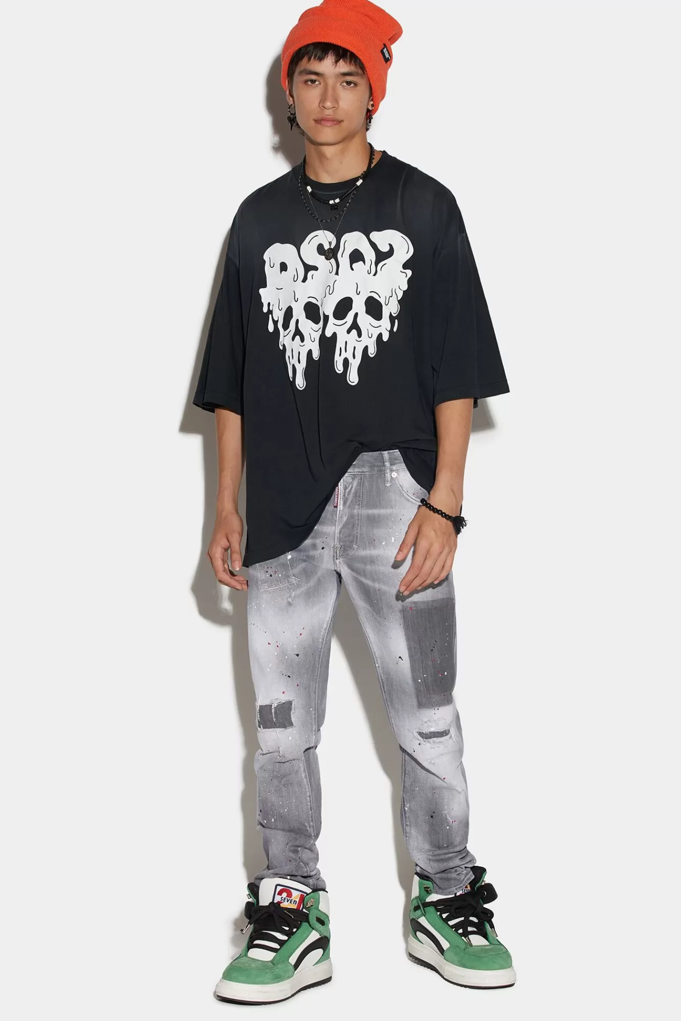 Medium Grey Dark Patches Wash Cool Guy Jeans<Dsquared2 Hot