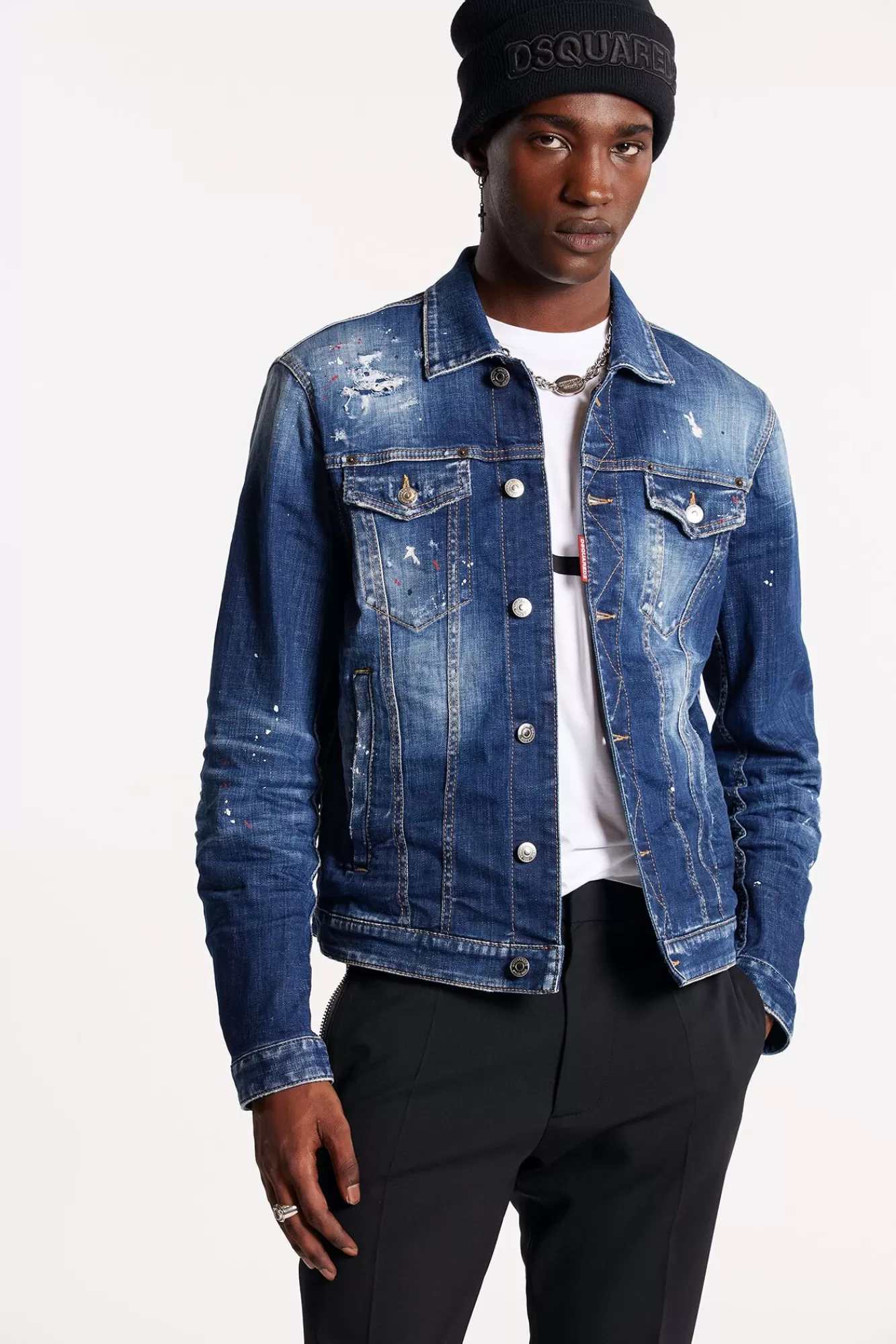 Medium Red Spots Wash Dan Jean Jacket<Dsquared2 Cheap