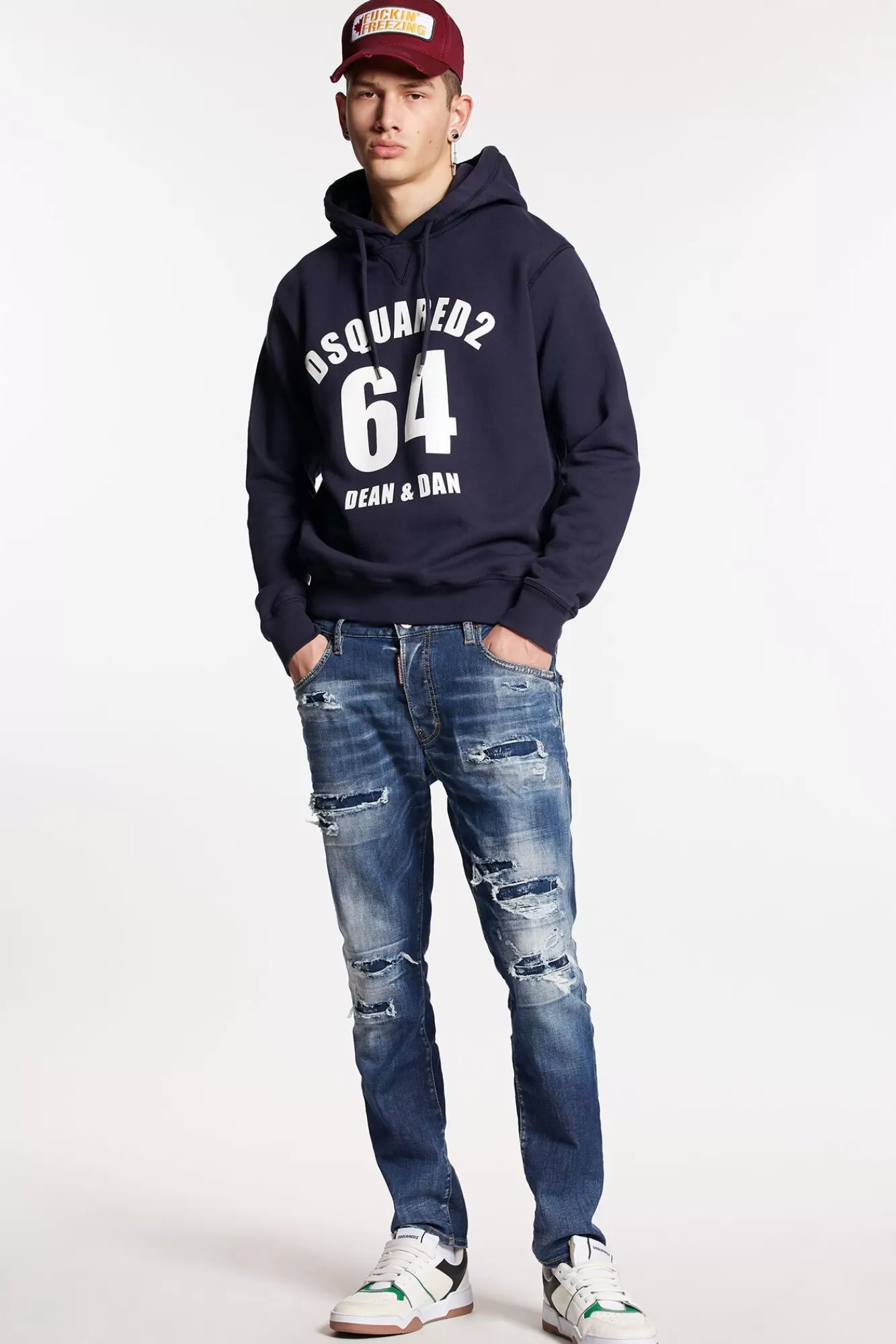 Medium Ripped Wash Skater Jeans<Dsquared2 Sale