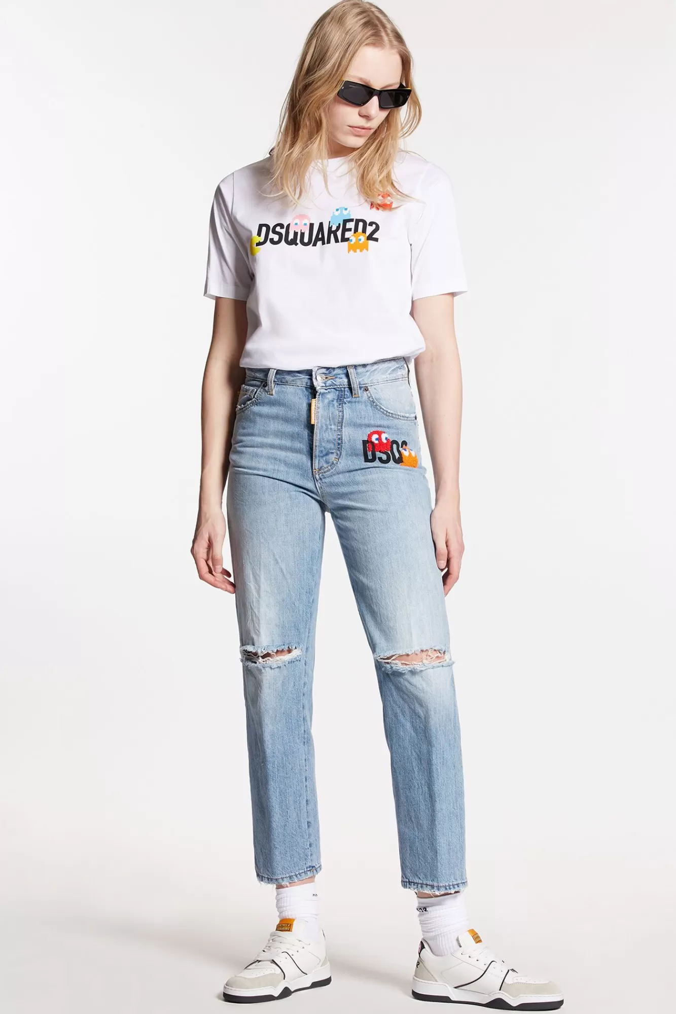 Pac-Man Light Wash Boston Jeans<Dsquared2 Shop