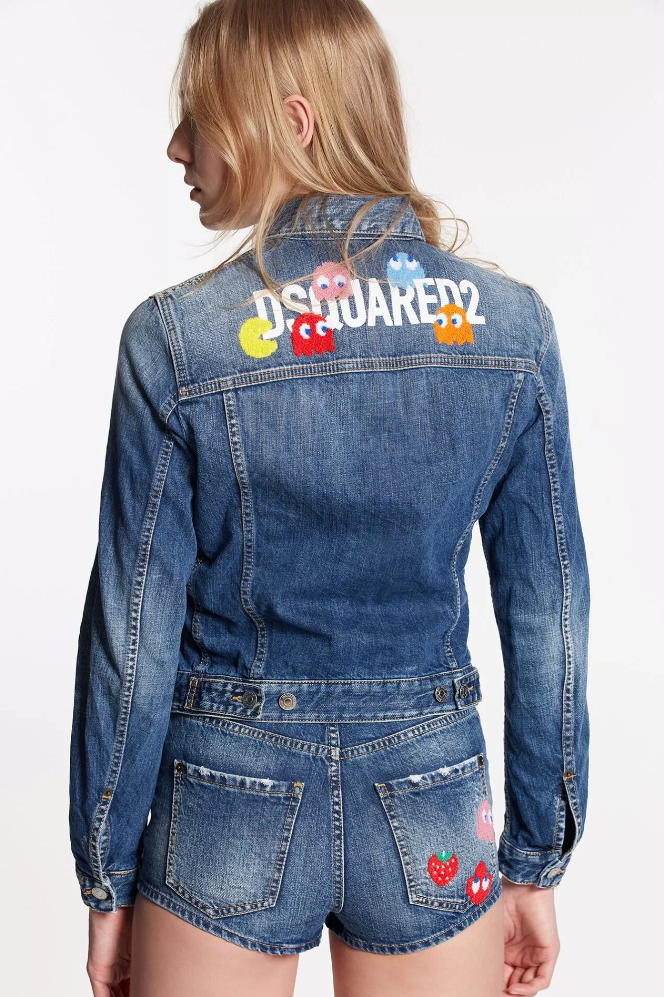 Pac-Man Medium Wash Boyfriend Jean Jacket<Dsquared2 Cheap