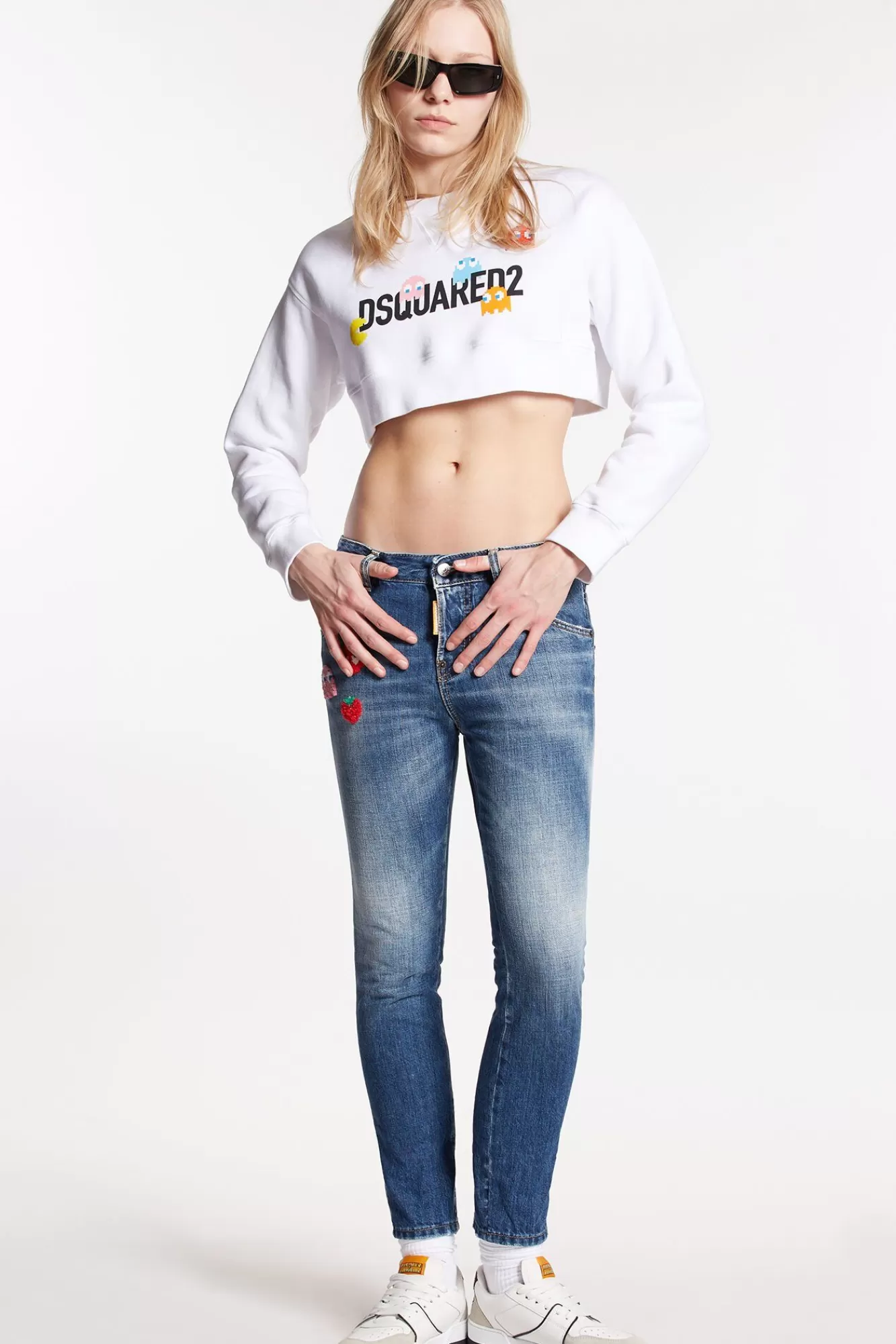Pac-Man Medium Wash Cool Girl Jeans<Dsquared2 Online