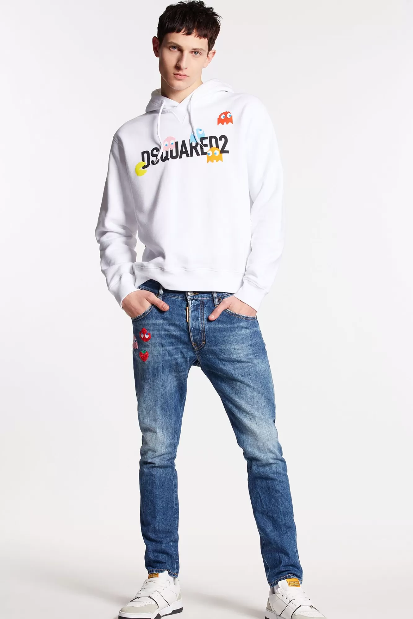 Pac-Man Medium Wash Skater Jeans<Dsquared2 Best Sale