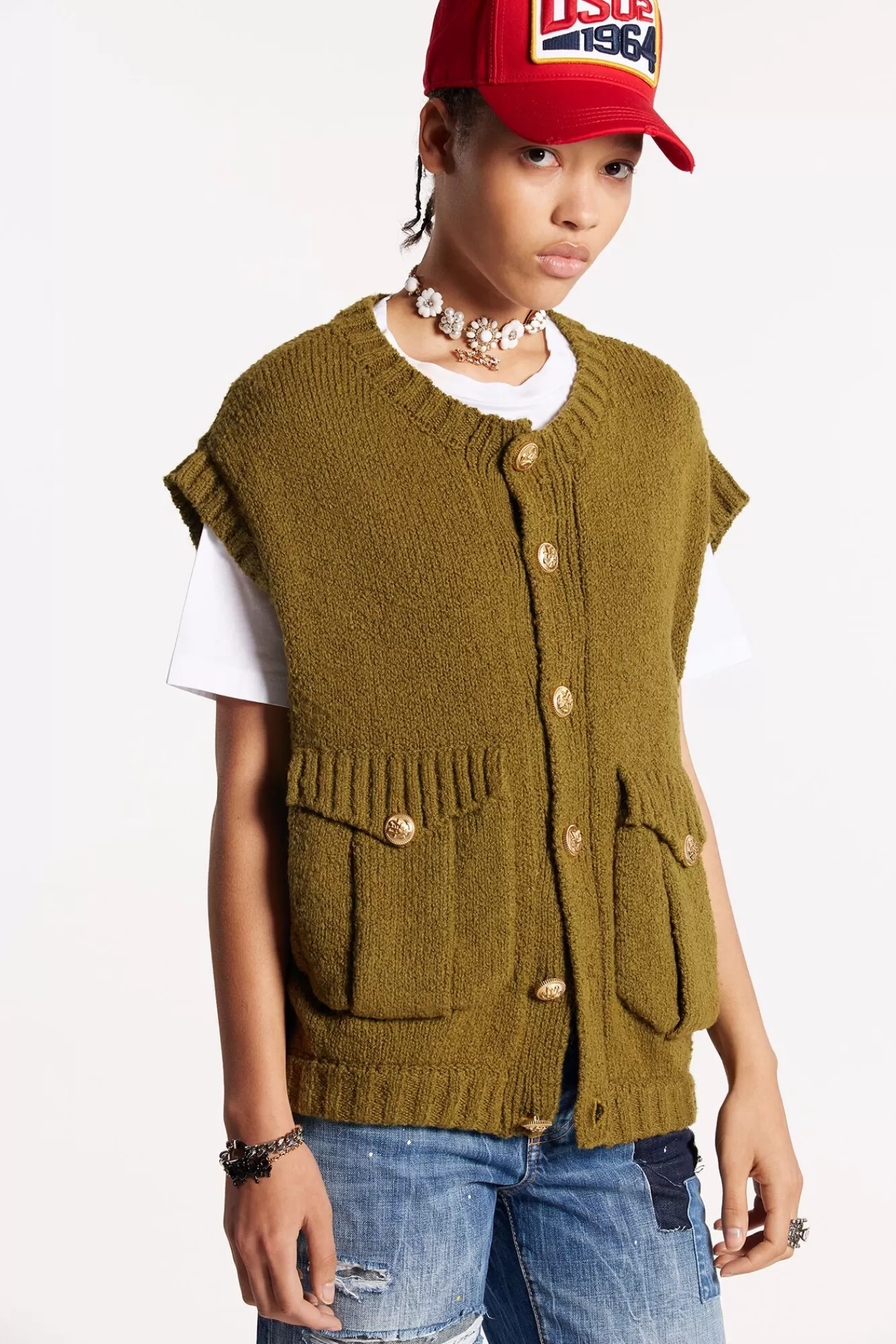 Patch Pocket Vest Knit<Dsquared2 Best