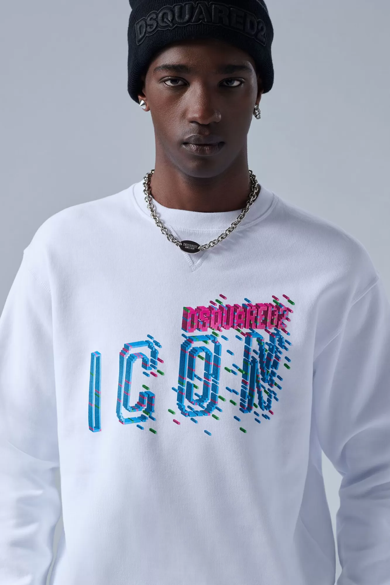 Pixeled Icon Cool Sweatshirt<Dsquared2 New