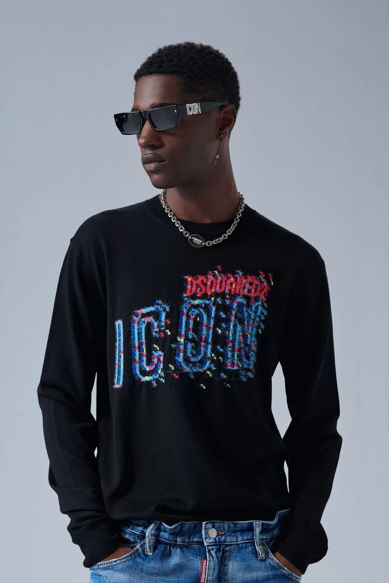 Pixeled Icon Crewneck Knit<Dsquared2 Store