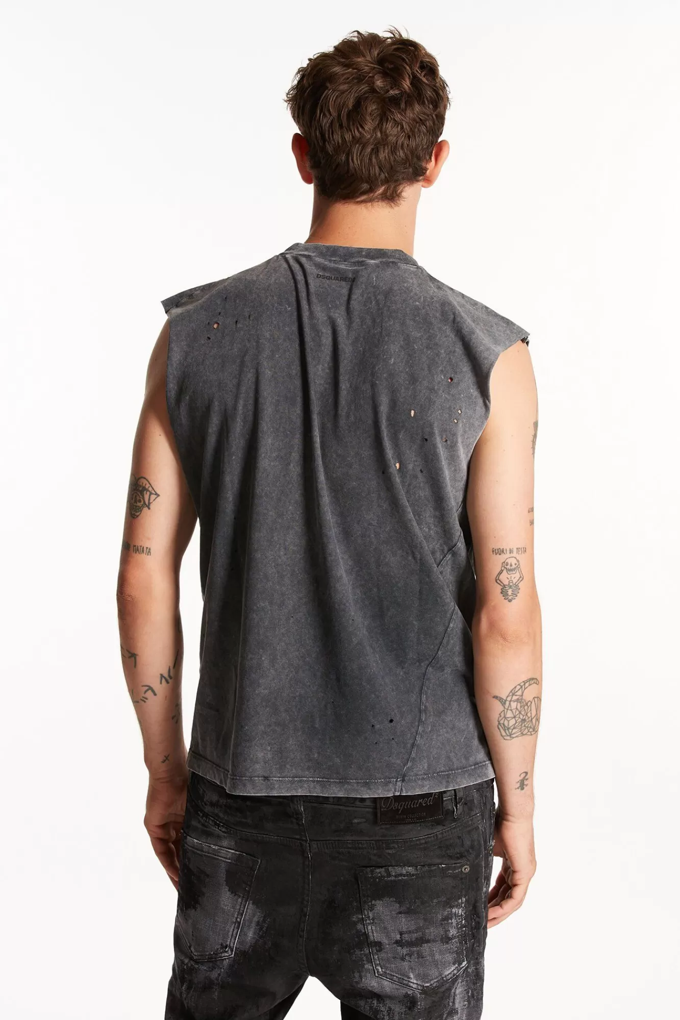 Rock Wash Iron Sleeveless T-Shirt<Dsquared2 Cheap