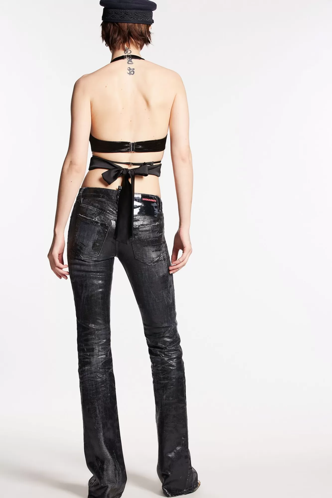 Shiny Coated Wash Medium Waist Flare Jeans<Dsquared2 Sale