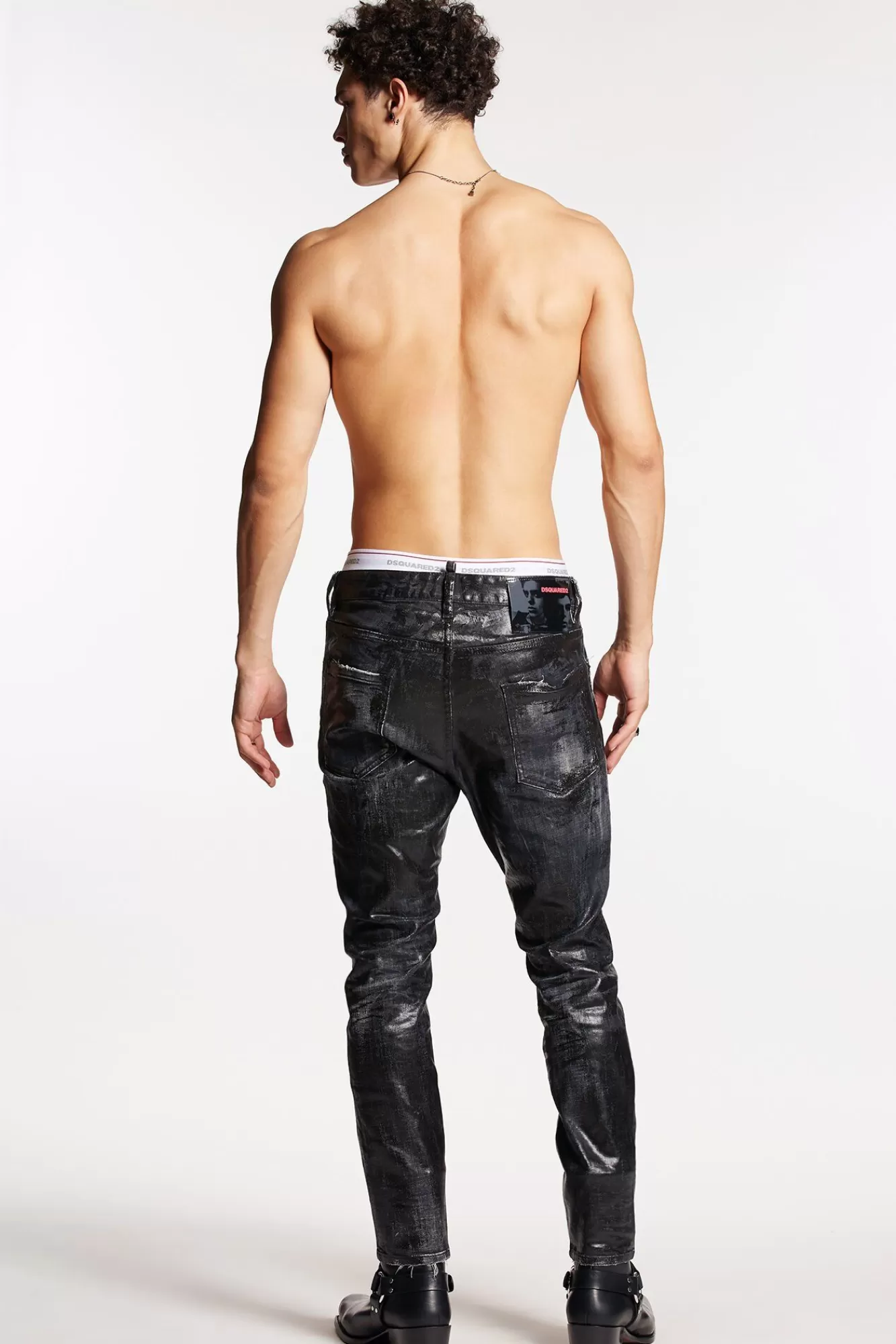 Shiny Coated Wash Relax Long Crotch Jeans<Dsquared2 Best