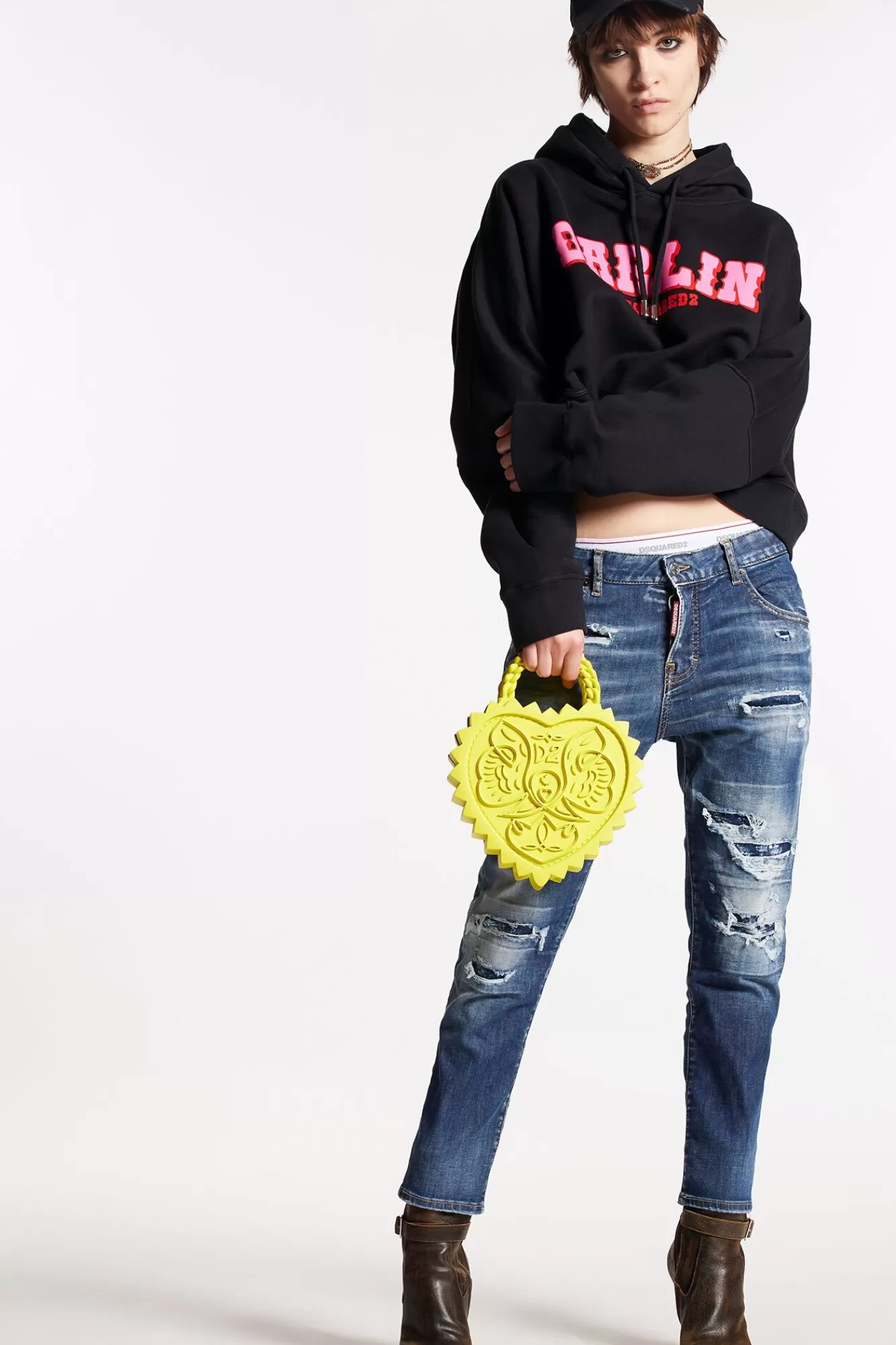 S.S. Medium Ripped Wash Cool Girl Cropped Jeans<Dsquared2 Cheap