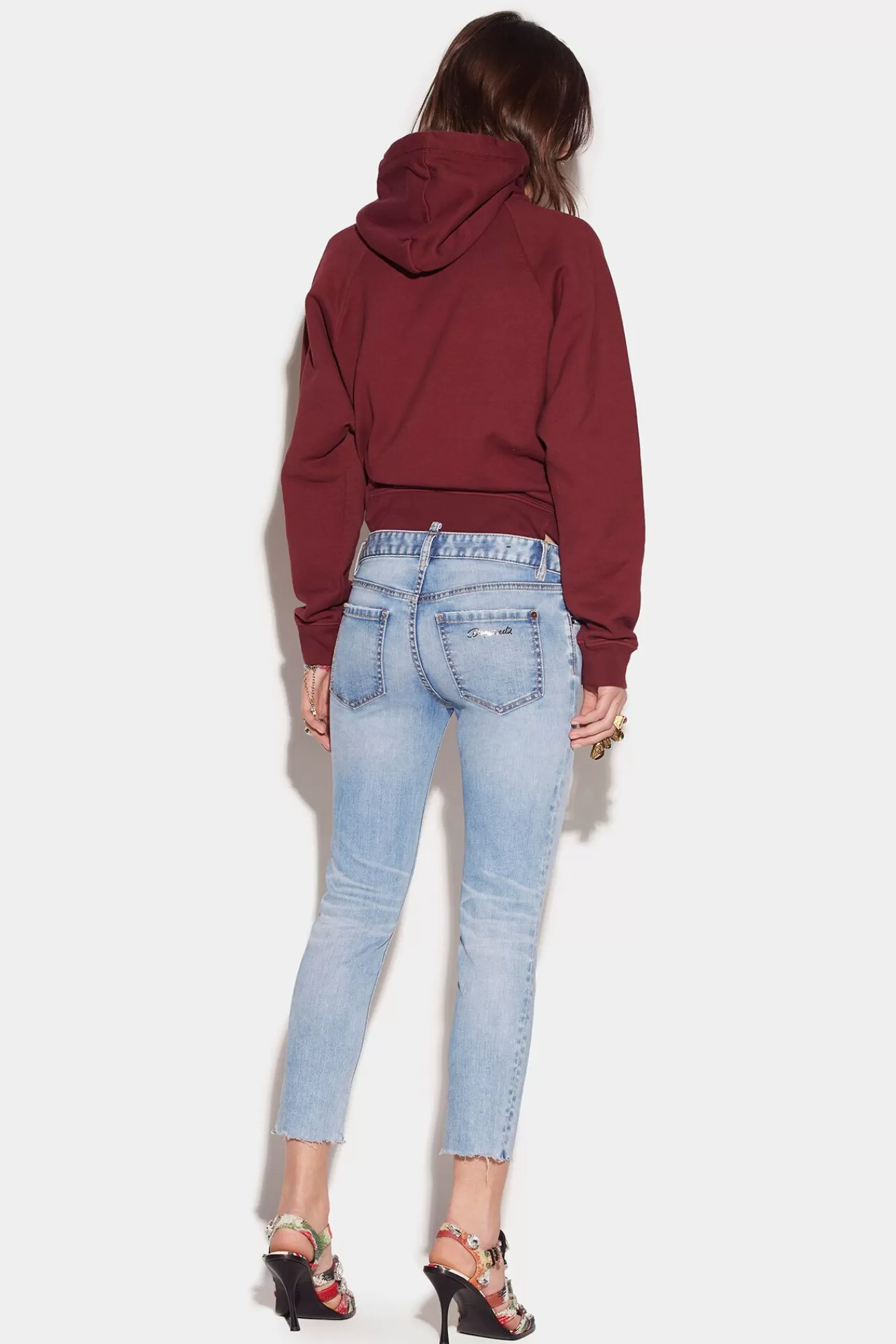 Twiggy Light Wash Medium Waist Cropped Jeans<Dsquared2 Sale